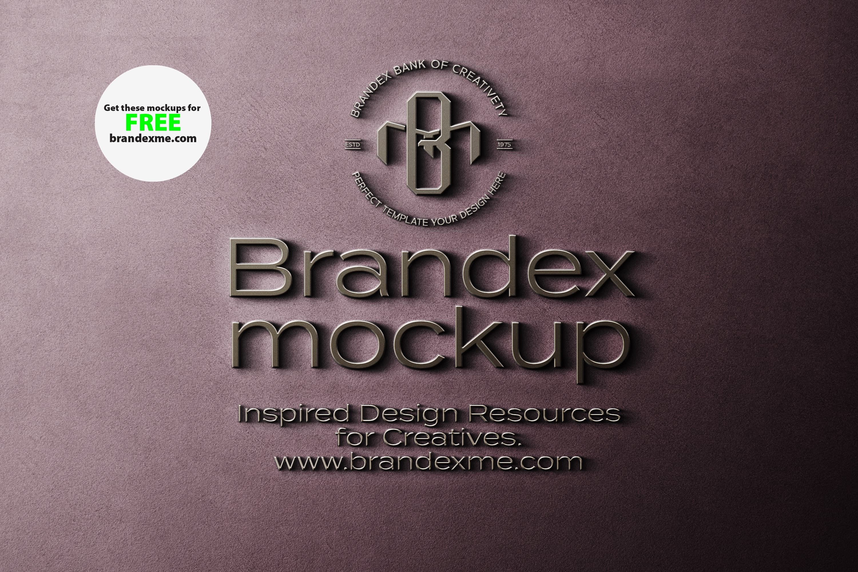 Embossed metallic logo mockup