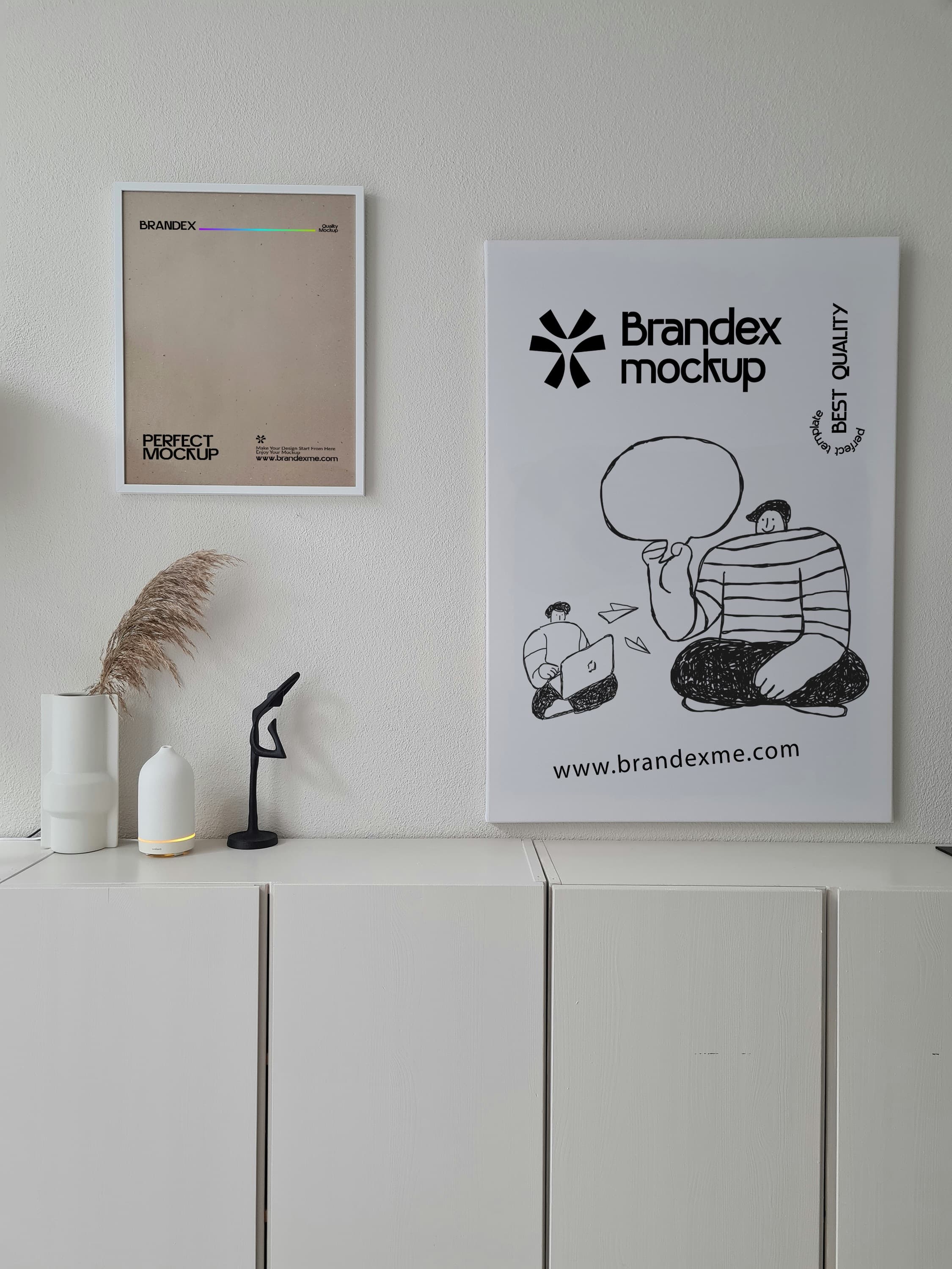 Minimalist wall art frame mockup