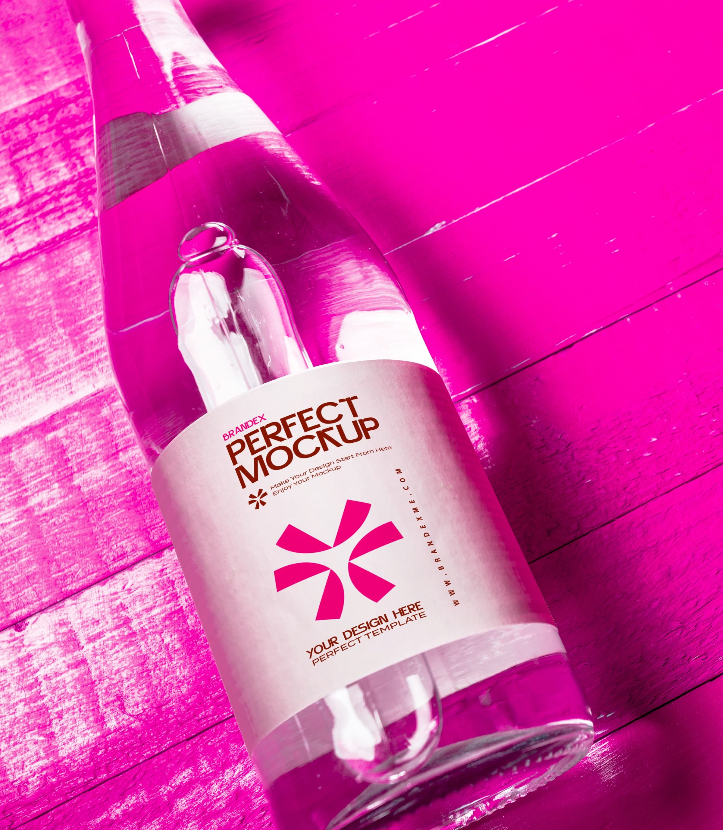 Vibrant pink glass mockup