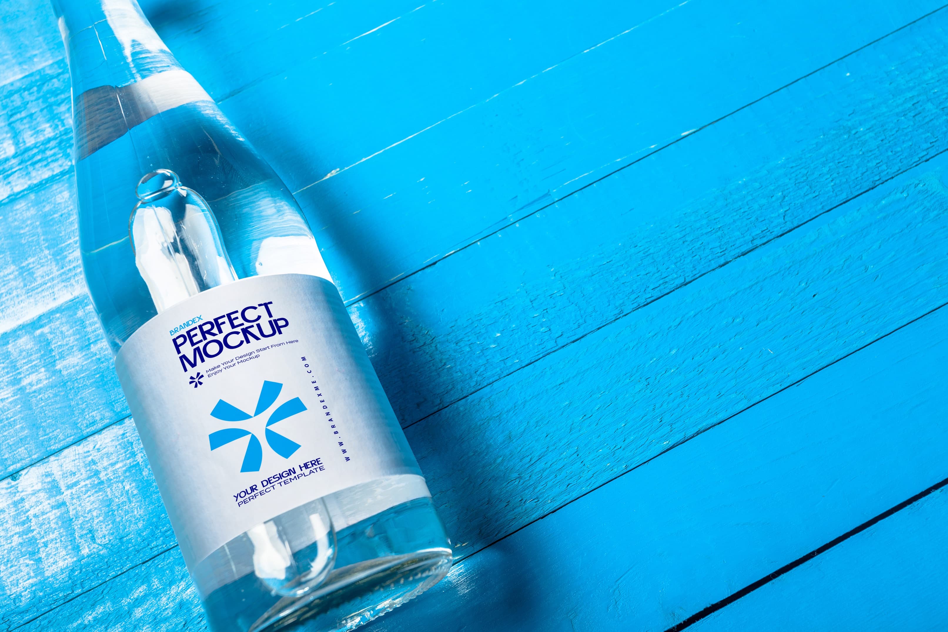 Blue glass mockup