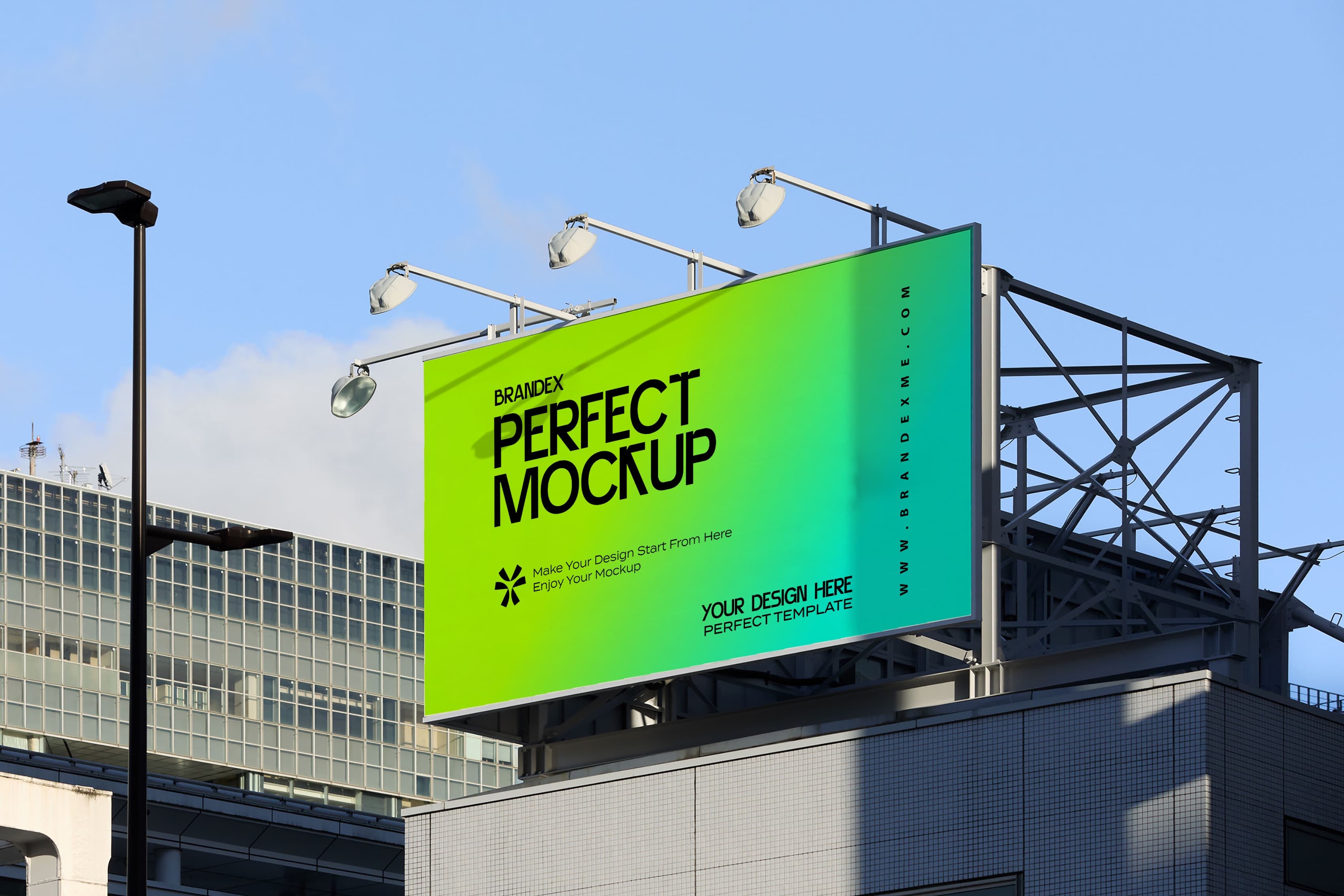 Urban gradient billboard mockup