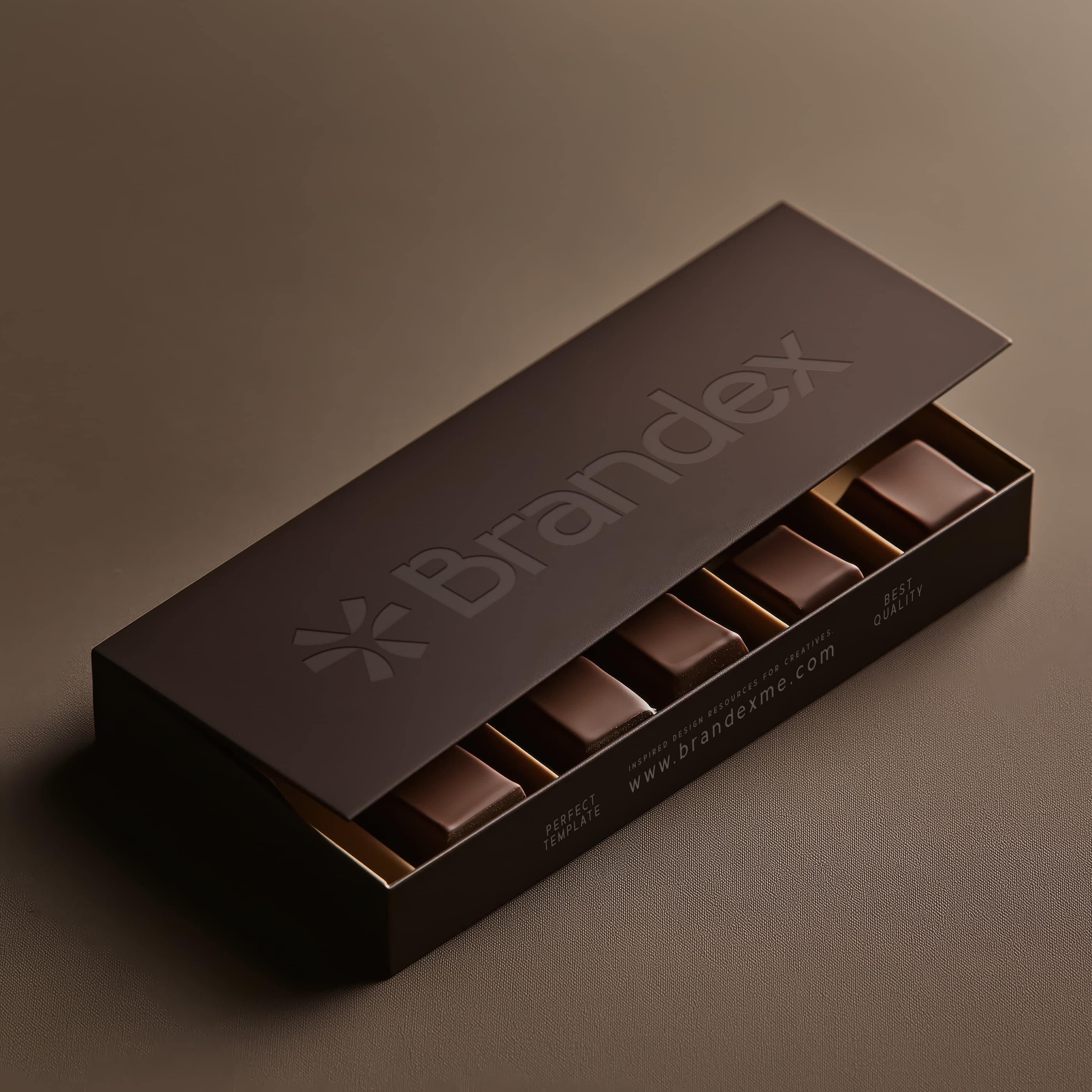 Chocolate with debossed lid mockup