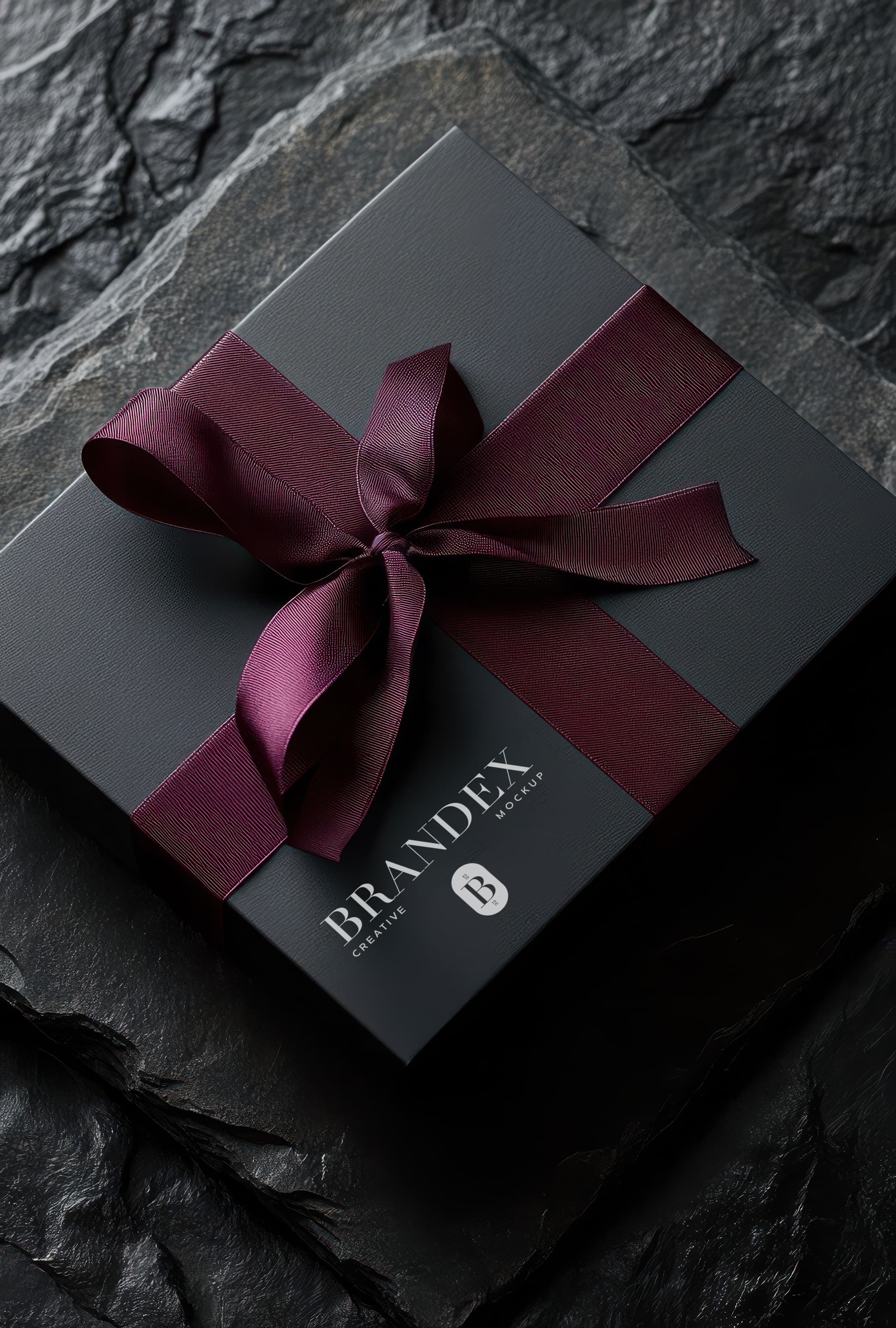 Luxury black gift mockup