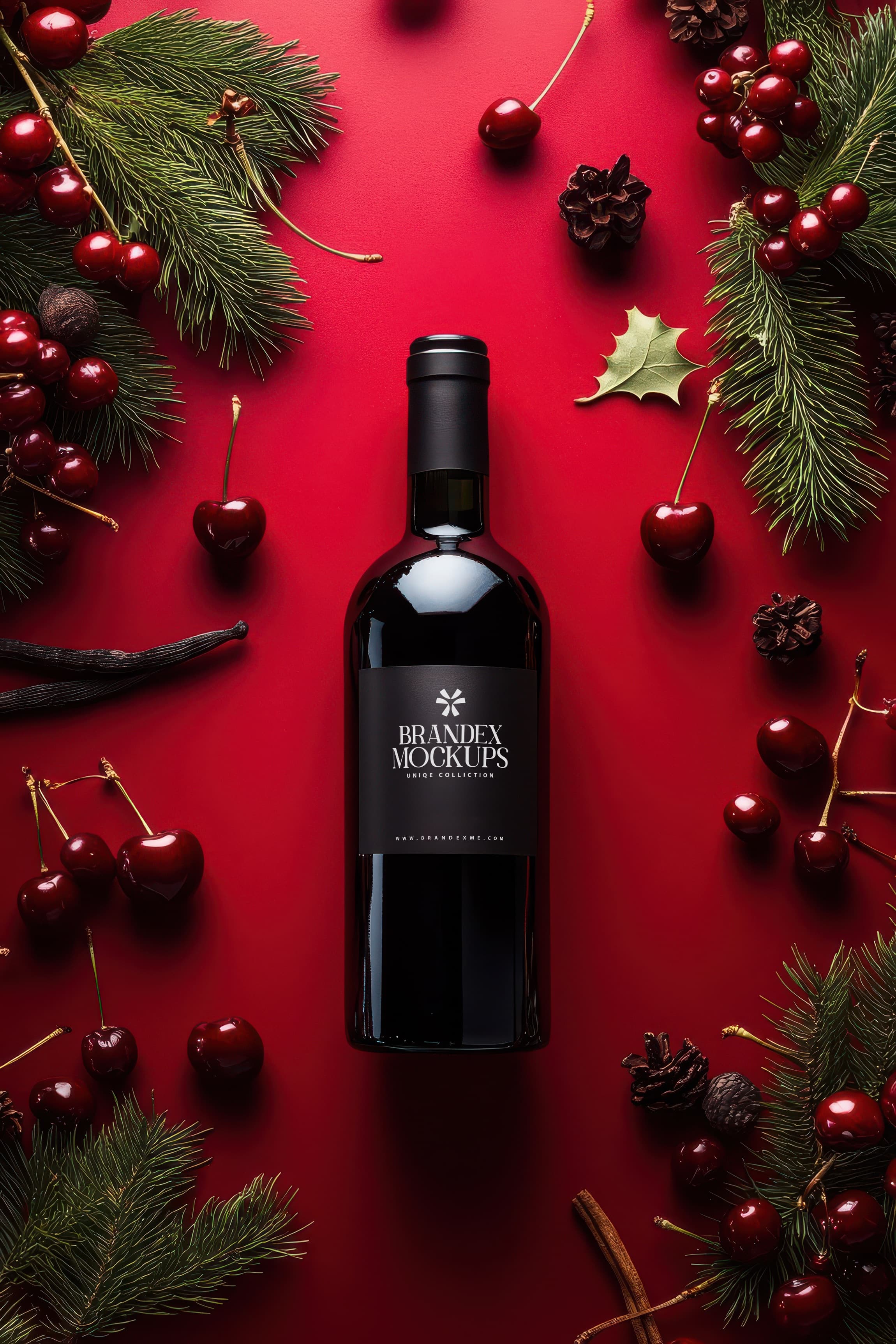 Festive wine mockup