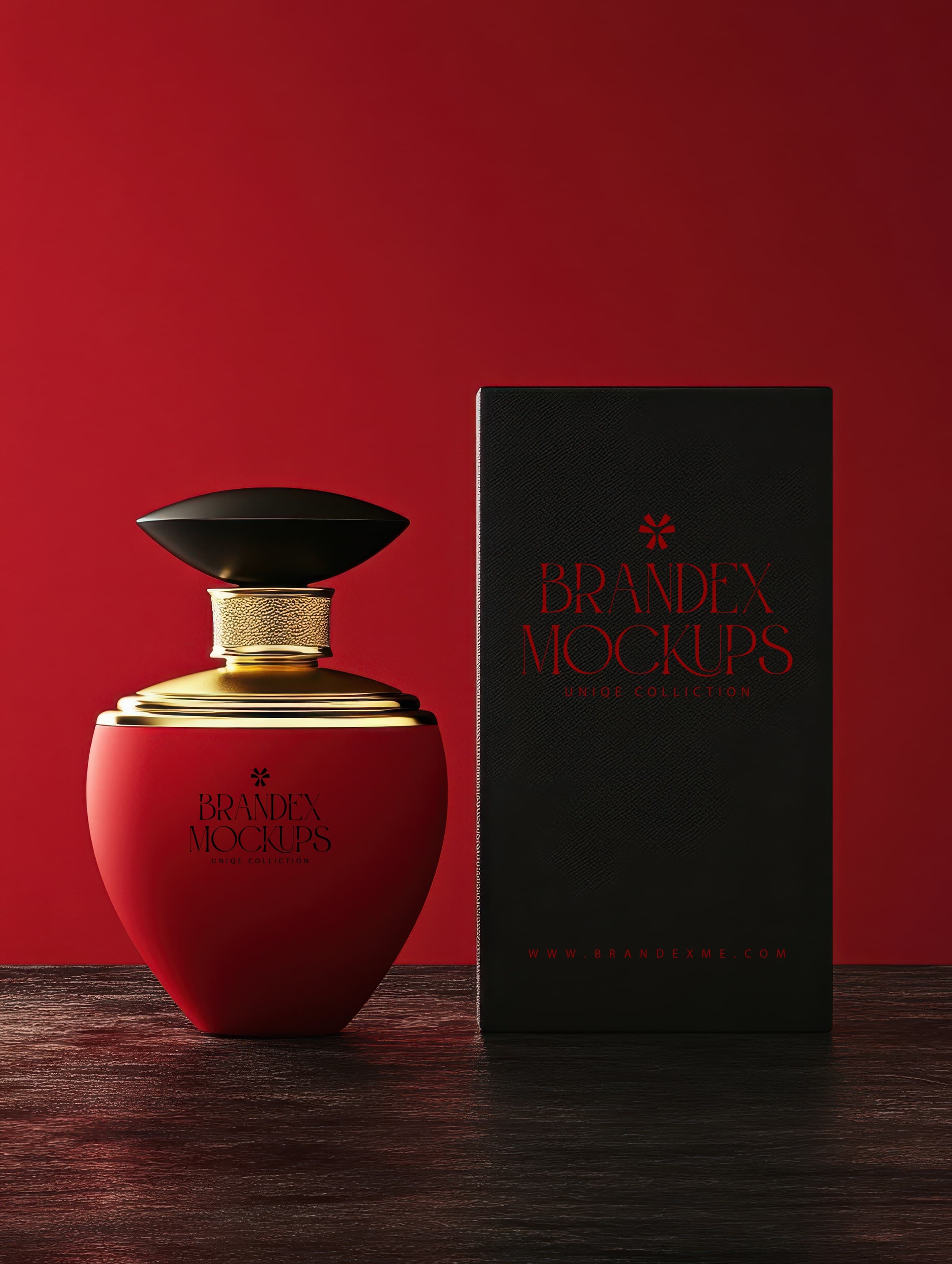 Luxury red perfume mockup