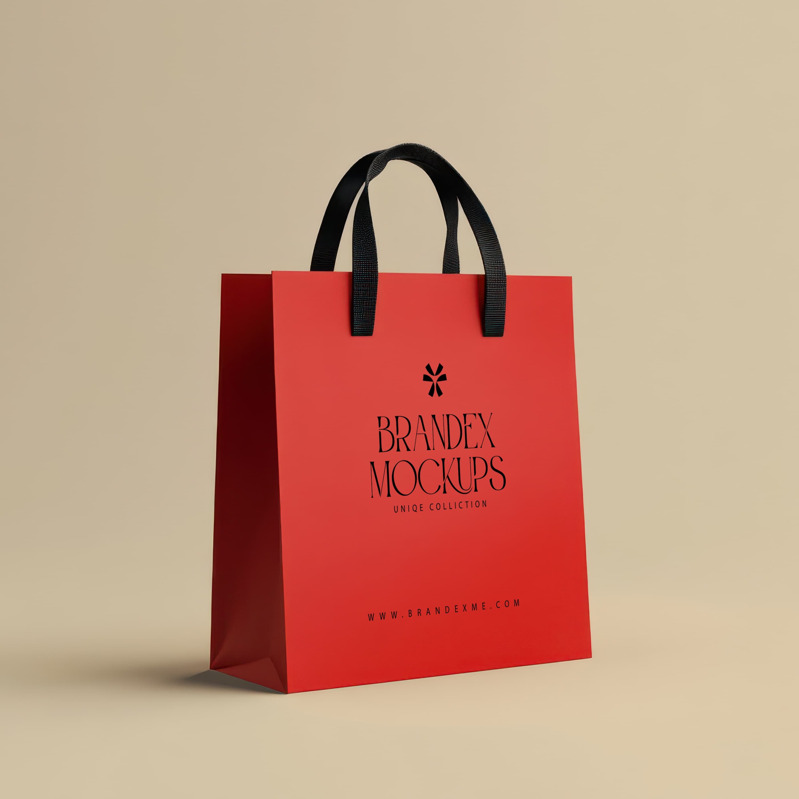 Red shopping bag mockup