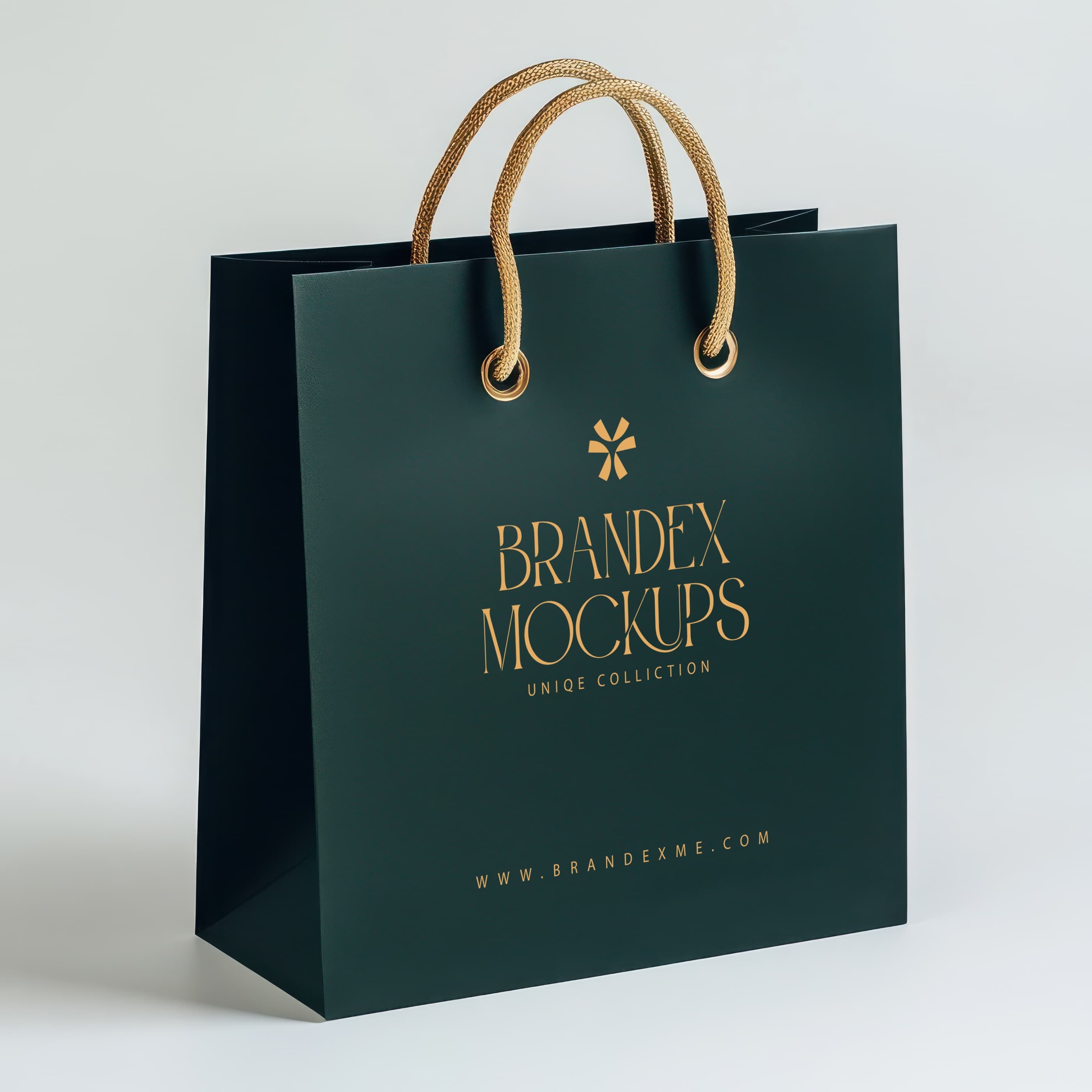 Elegant dark green shopping bag mockup