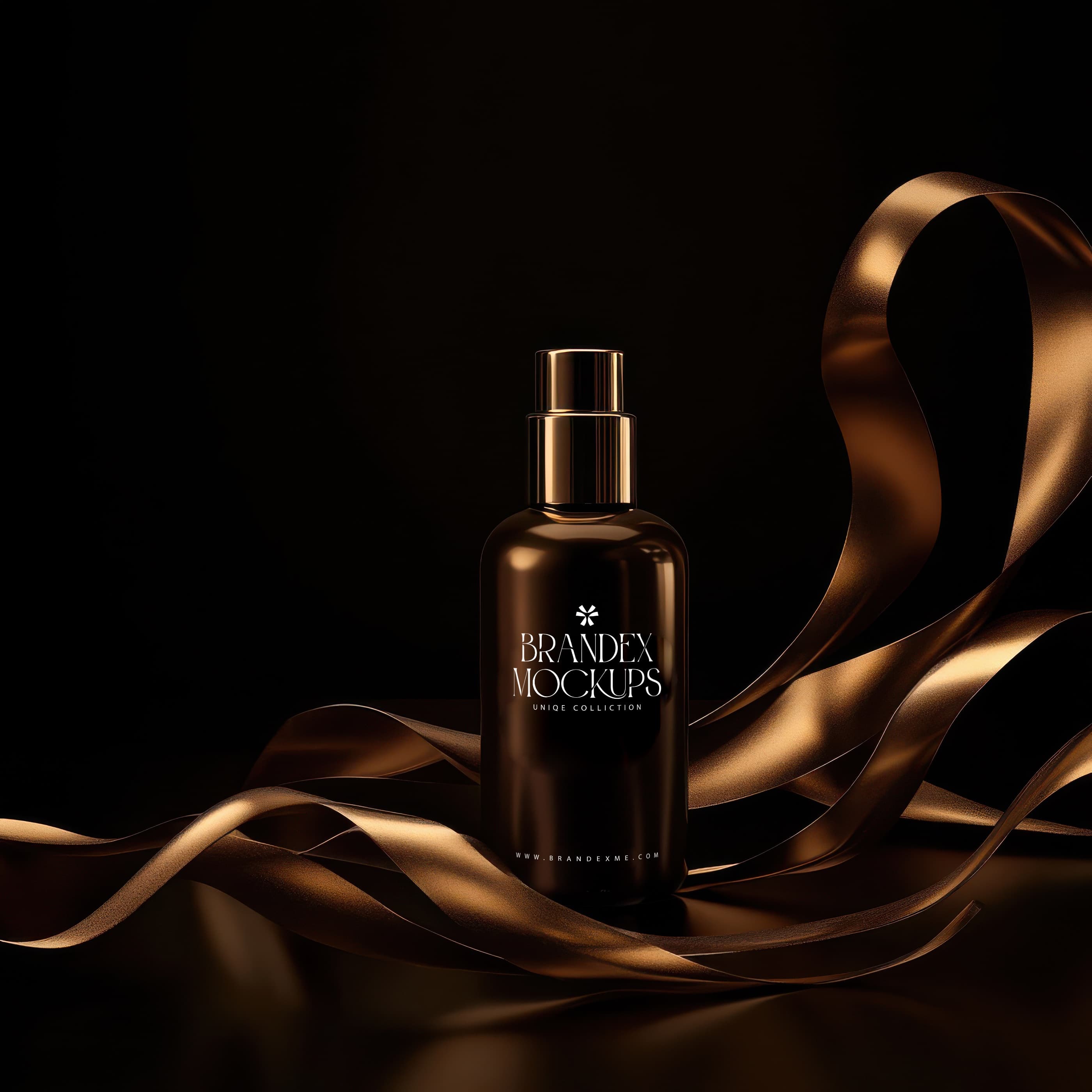 Luxurious bronze spray mockup