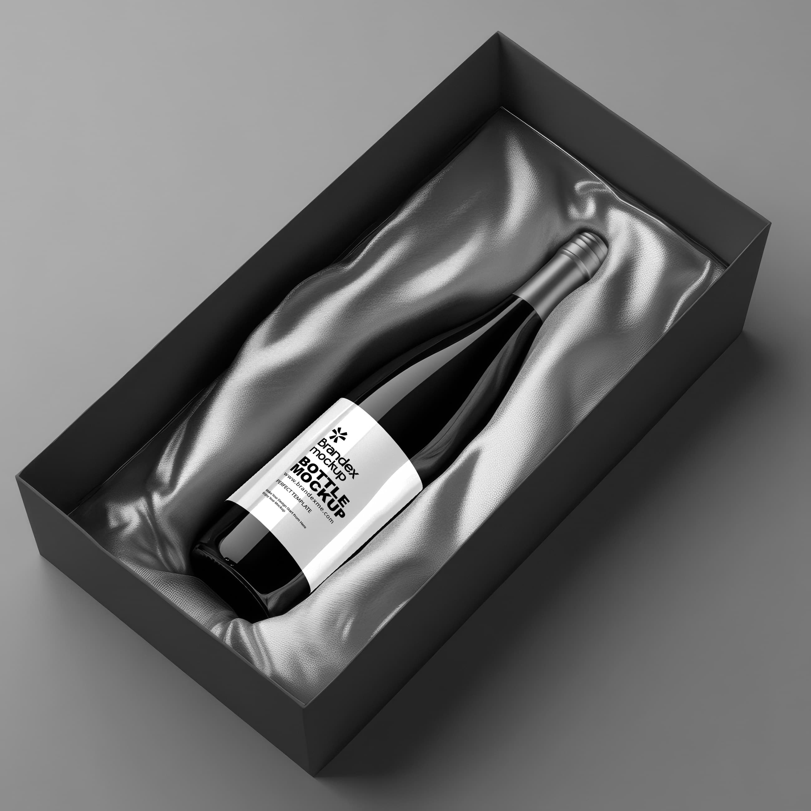 Elegant wine in gift mockup