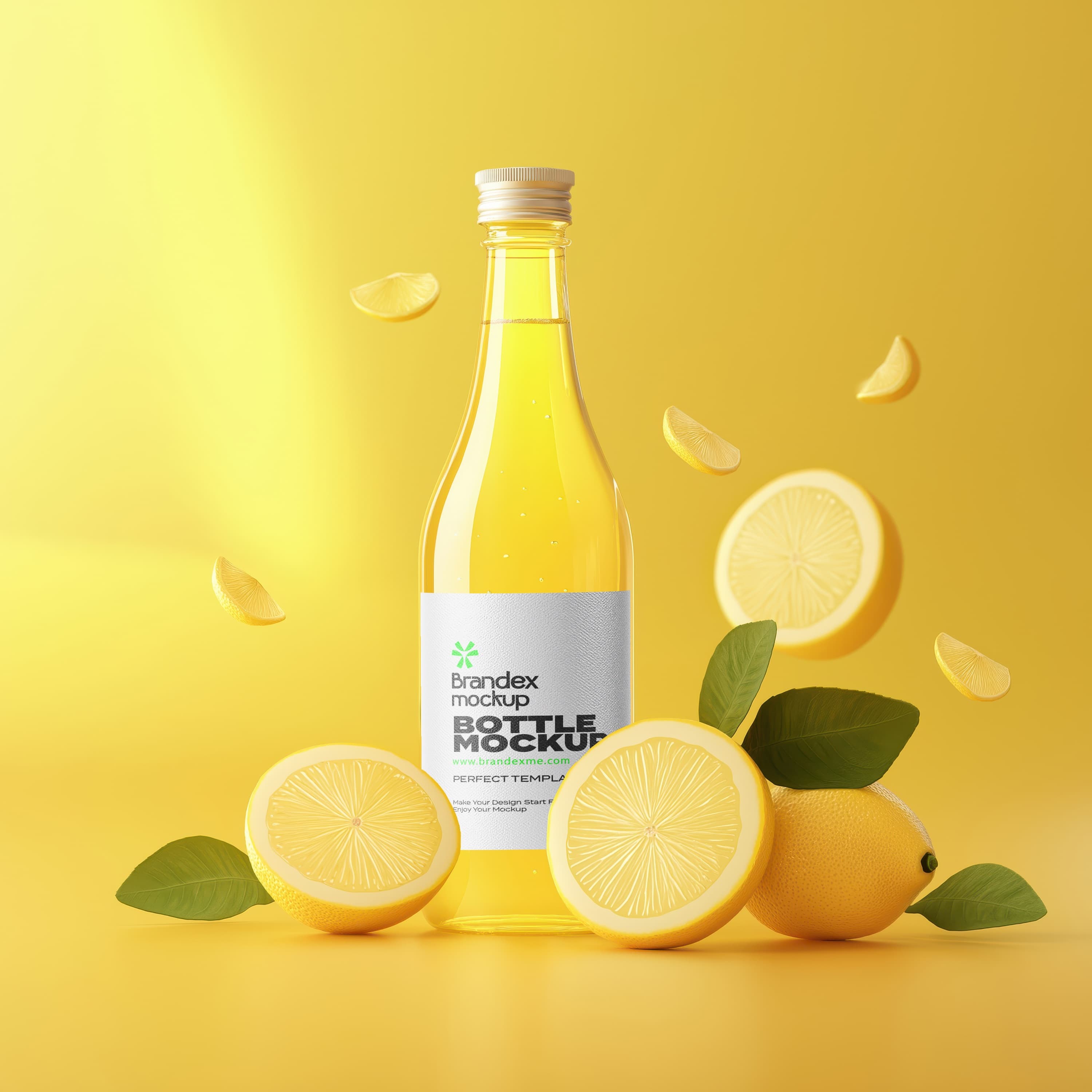 Lemon juice glass mockup