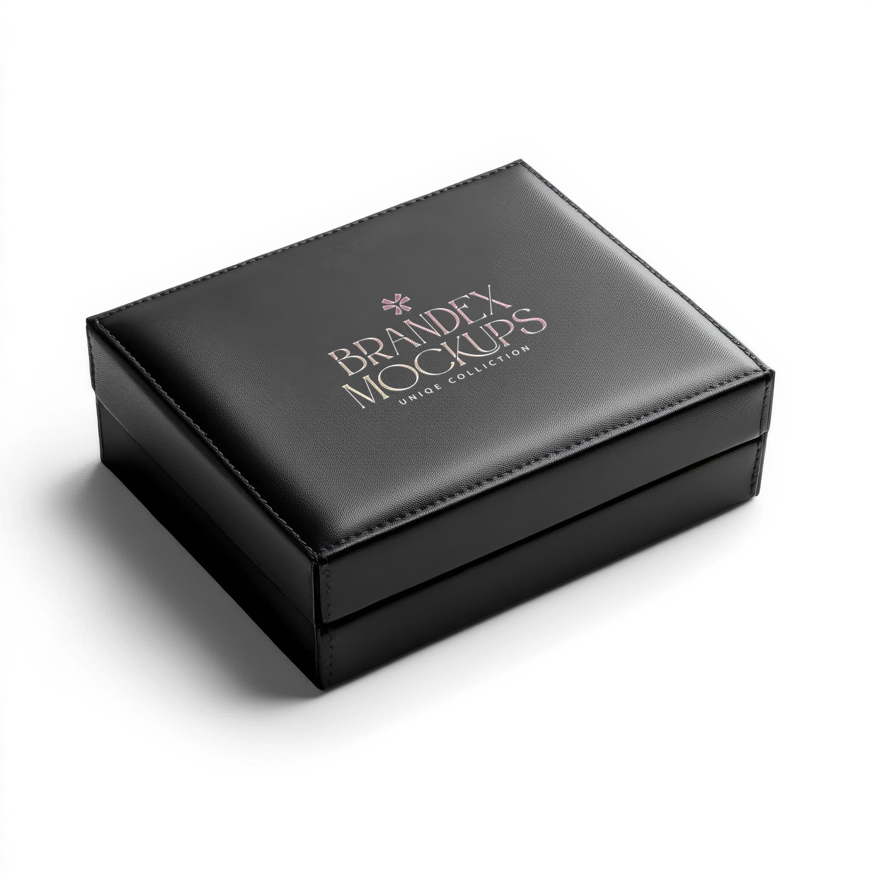 Sleek black leather gift mockup