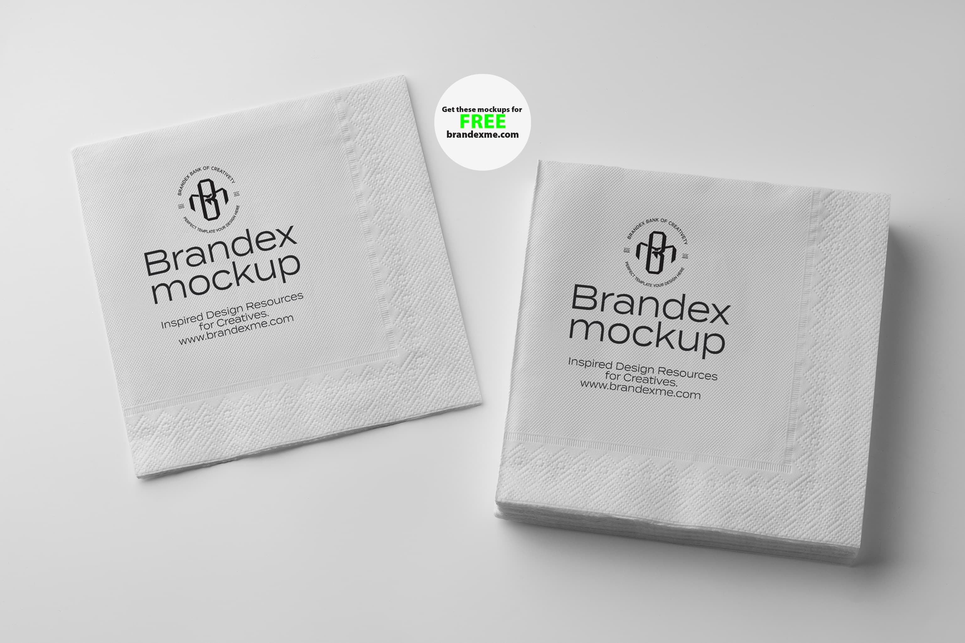 Elegant white napkin mockup