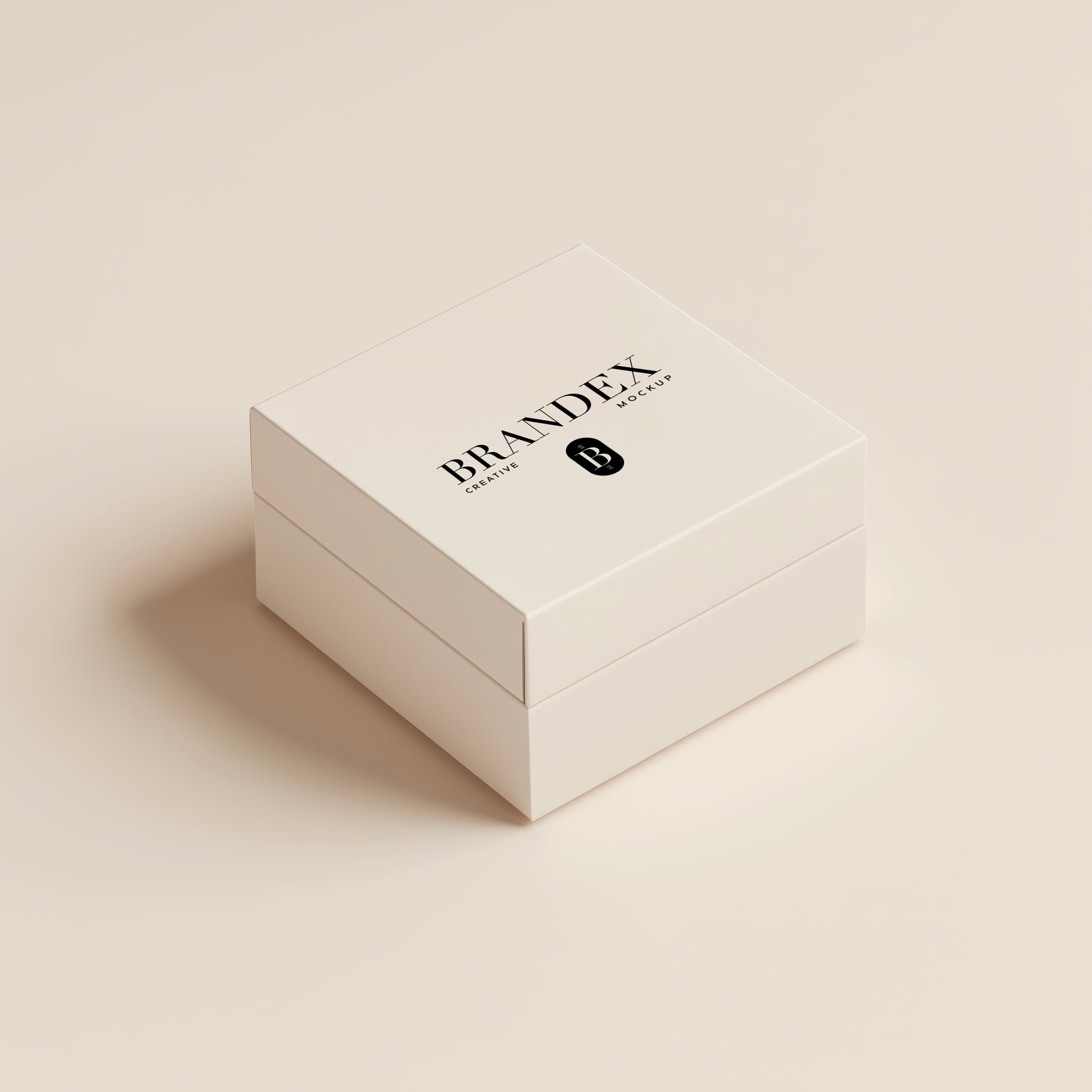 Elegant cream gift mockup