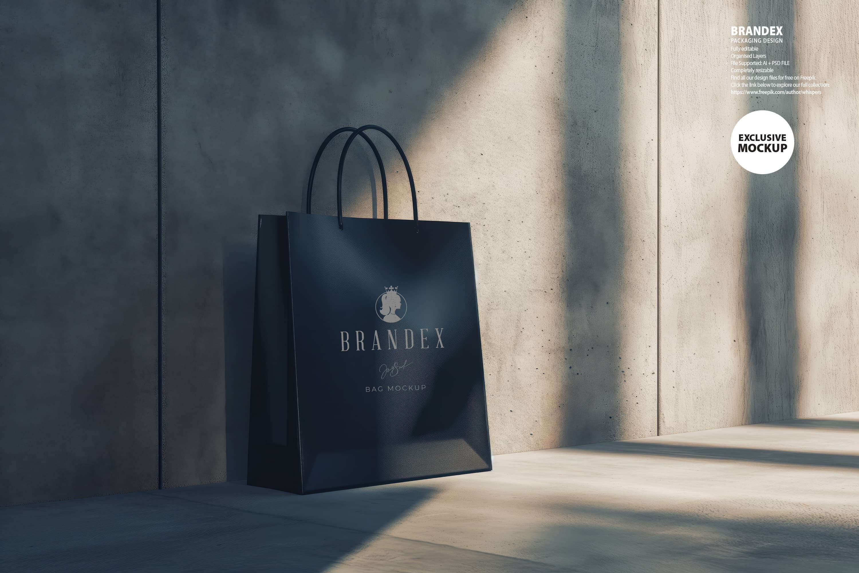Luxury matte shopping bag mockup