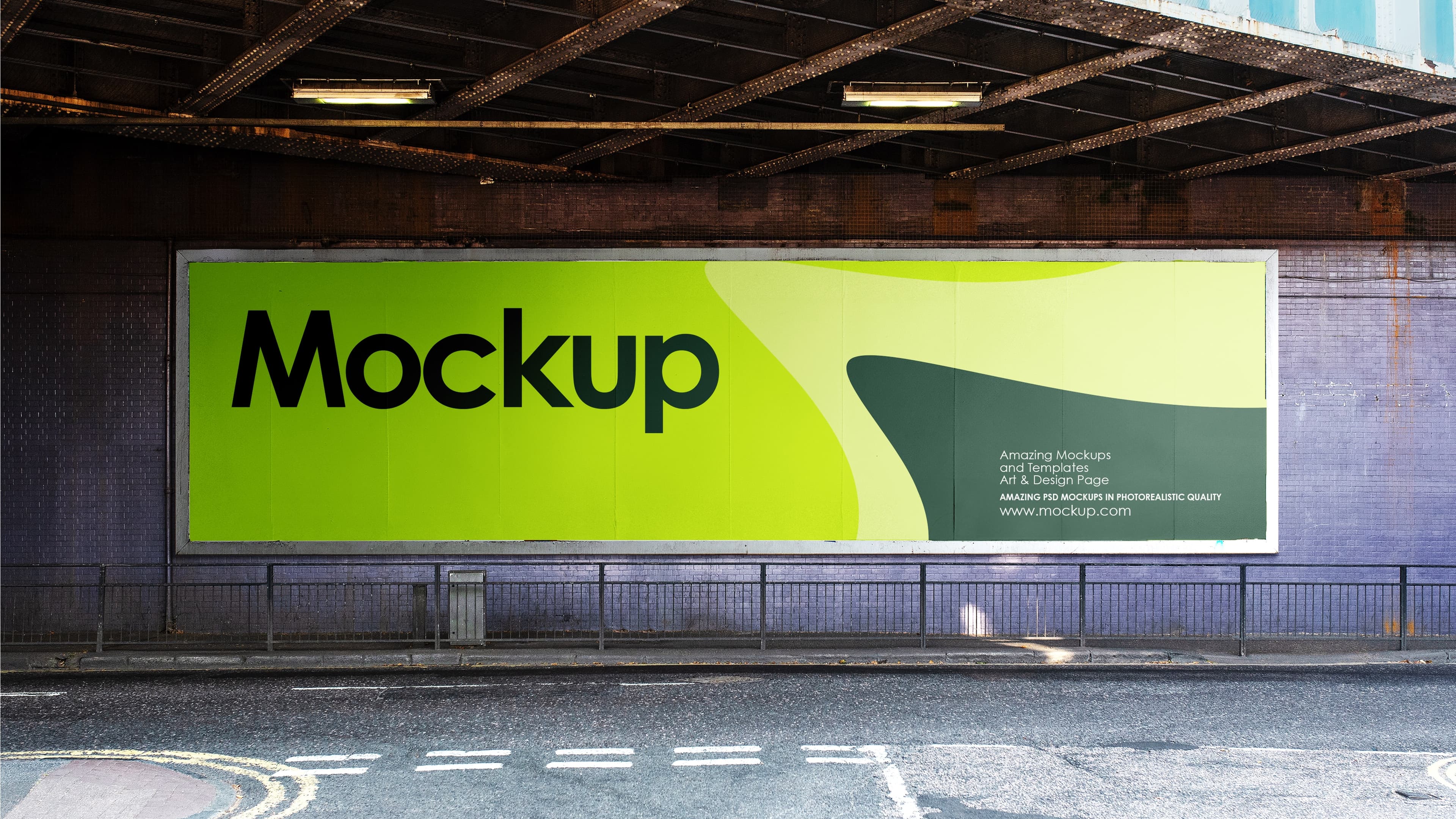 Outdoor urban billboard mockup