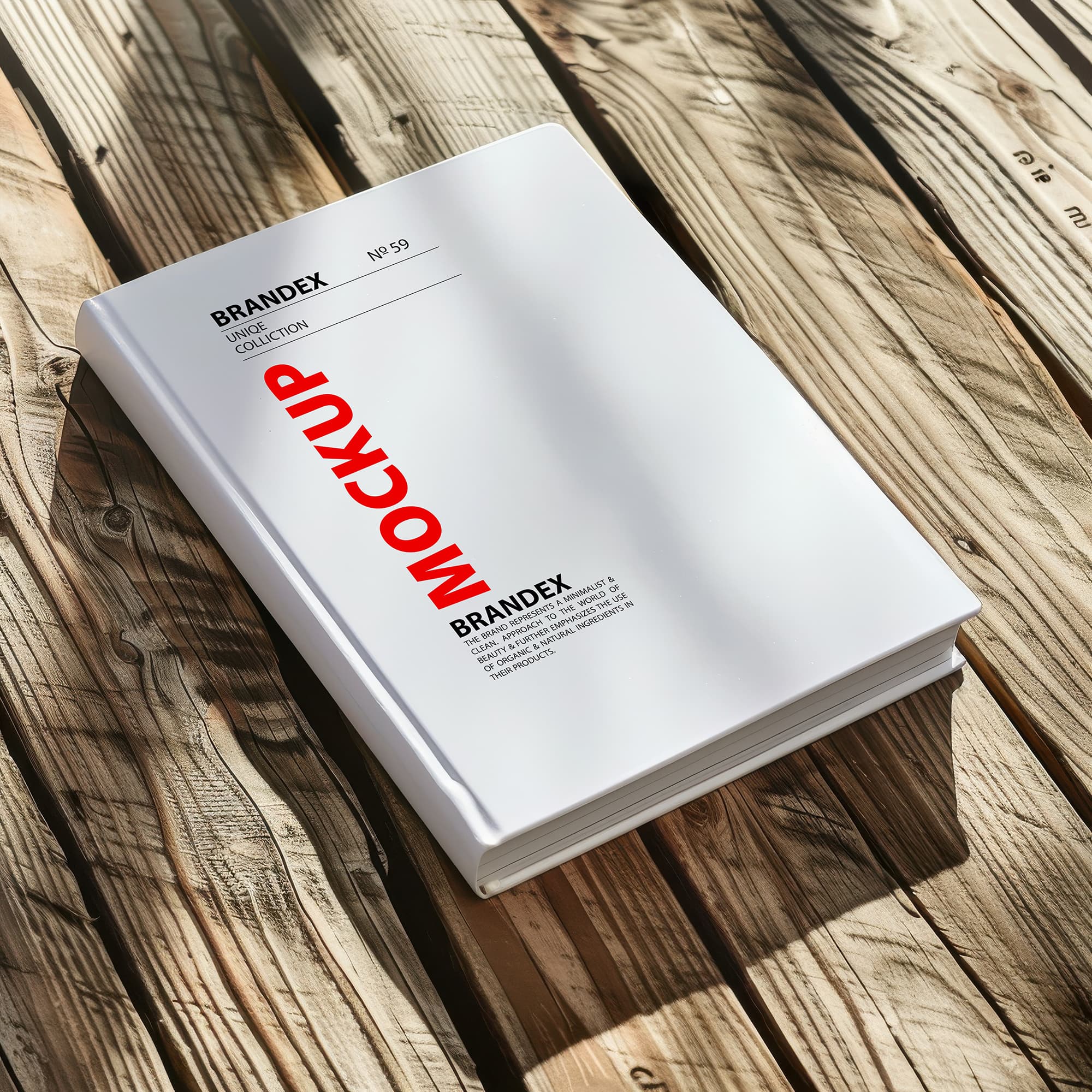 Minimalist hardcover book mockup