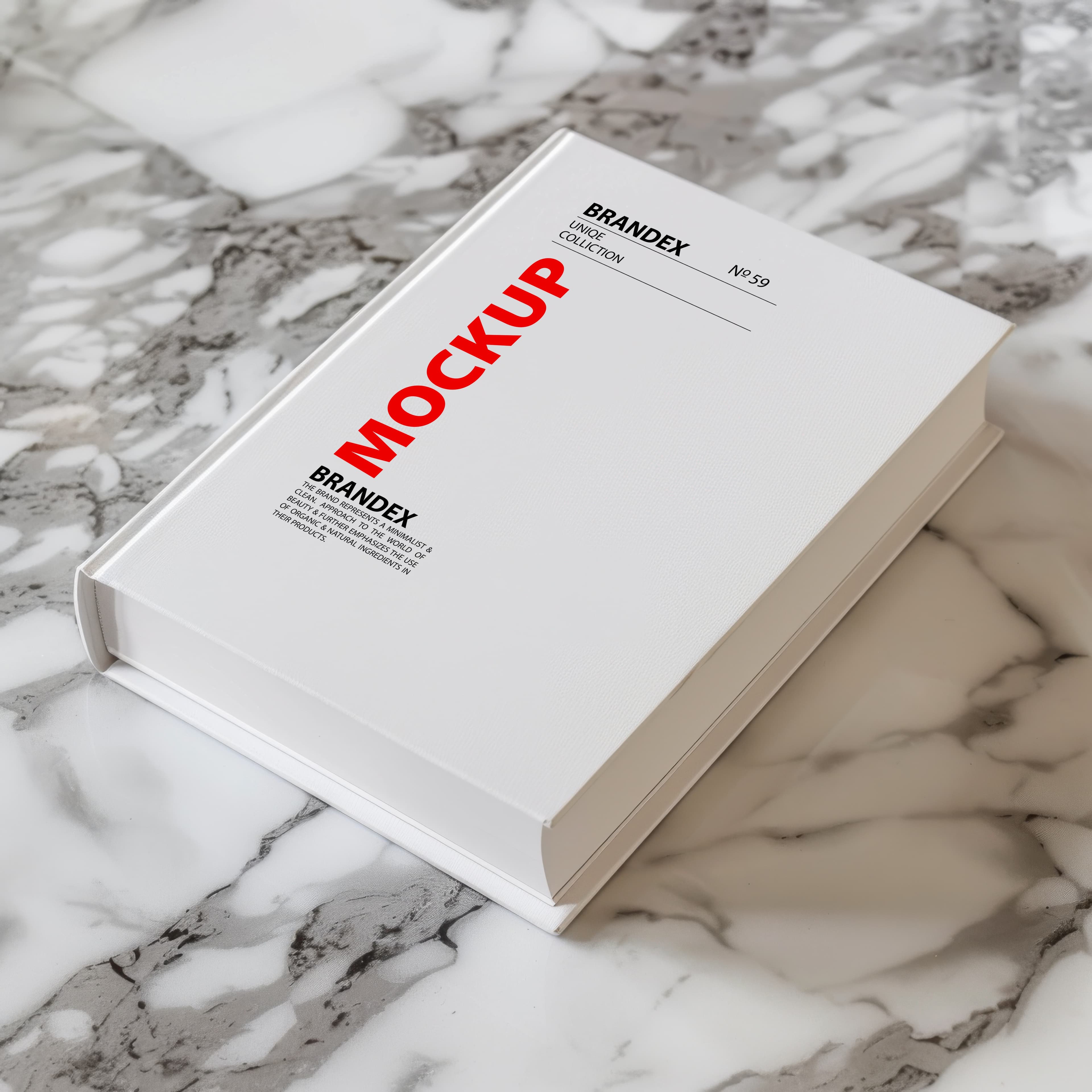 White hardcover book mockup