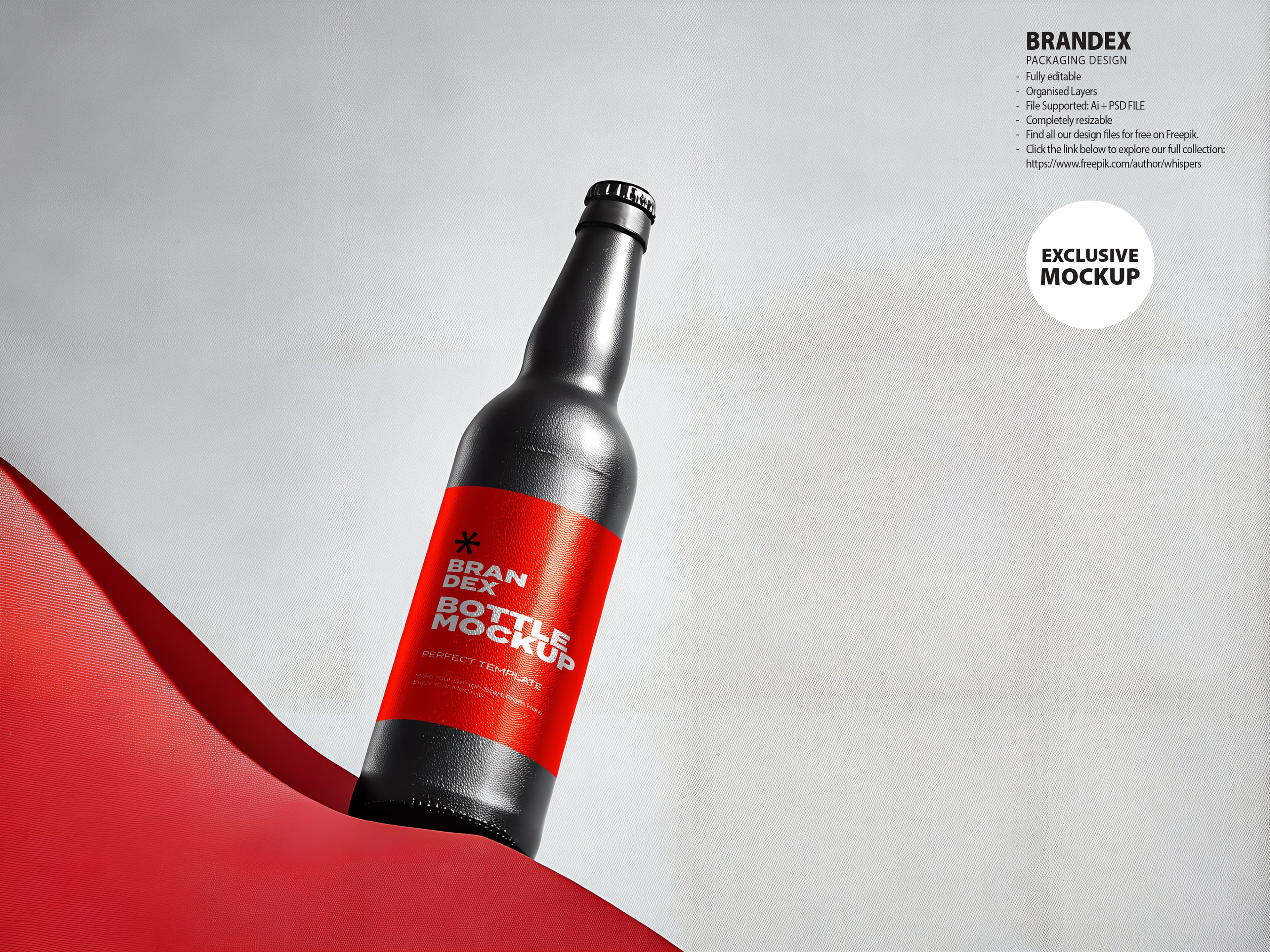 Matte black beer mockup