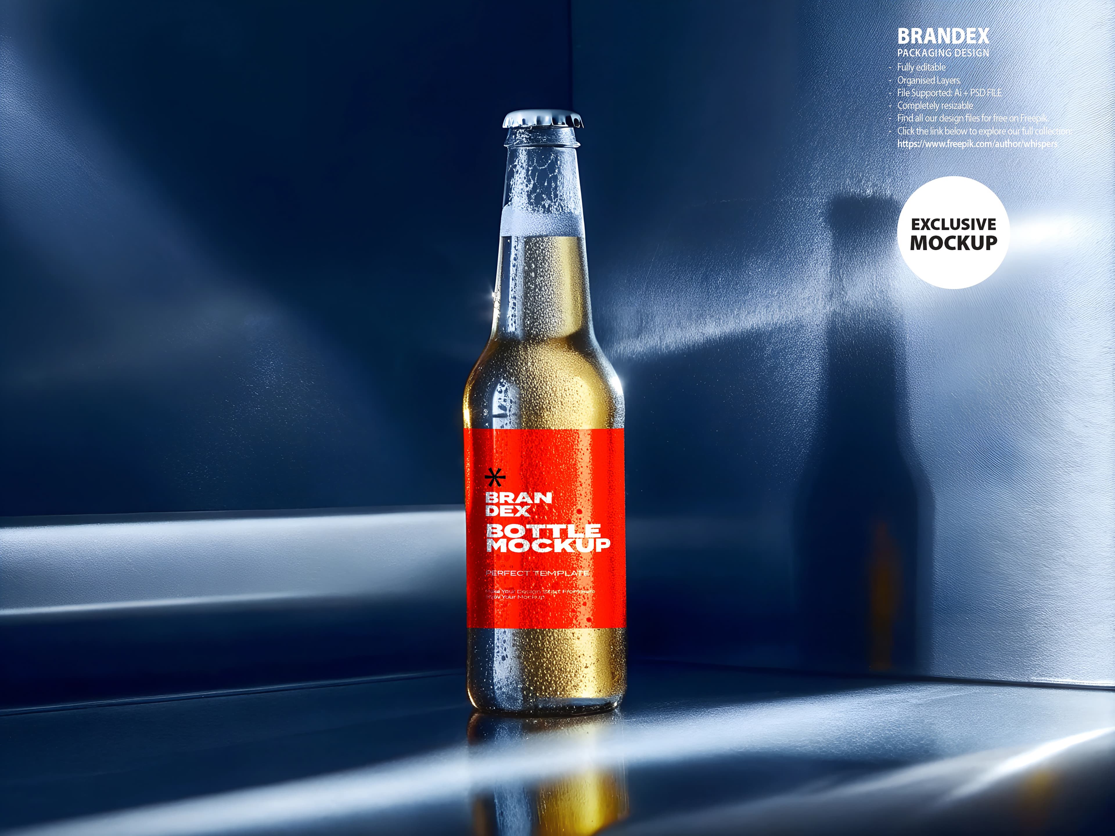 Glossy beer mockup