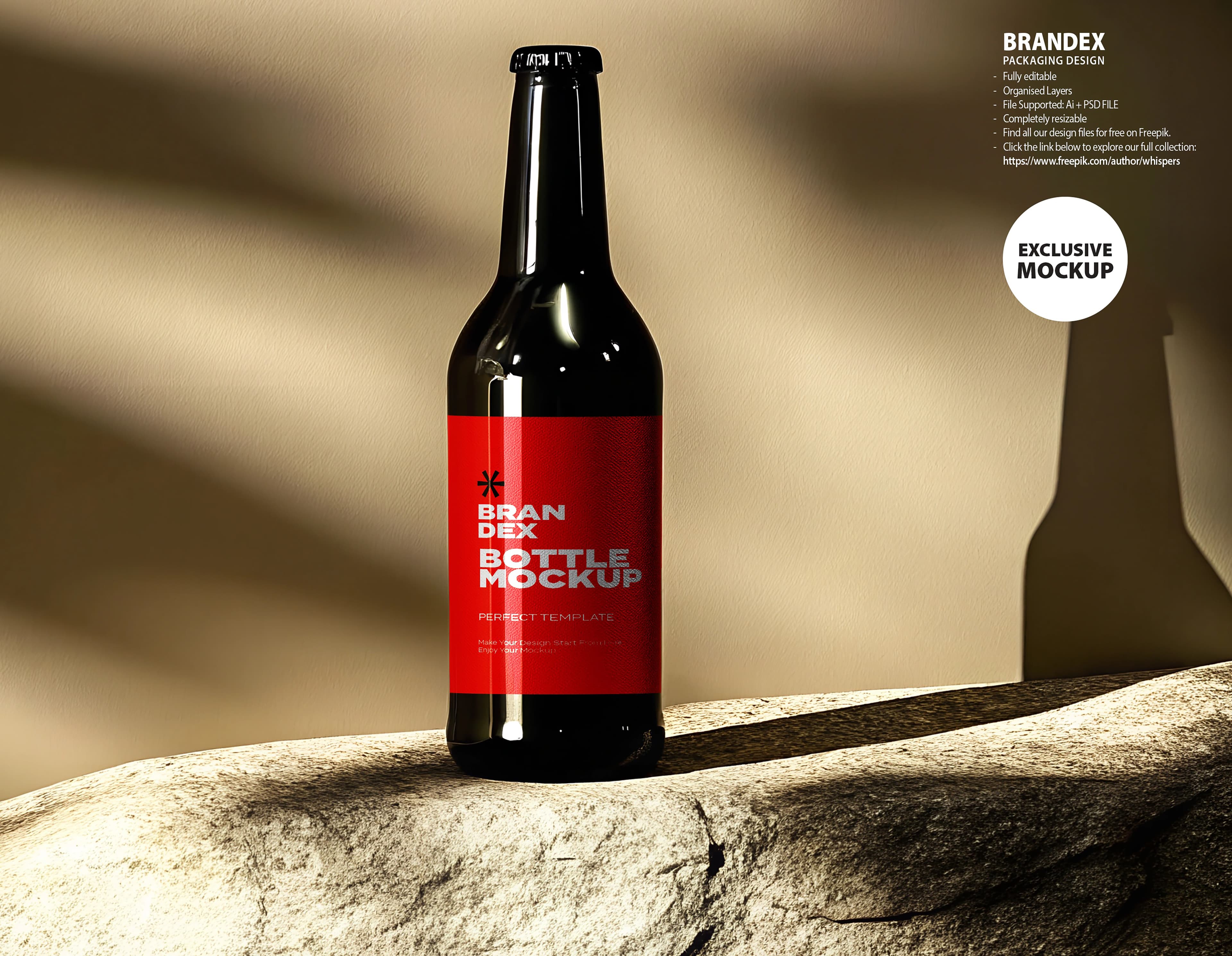 Red label beer mockup