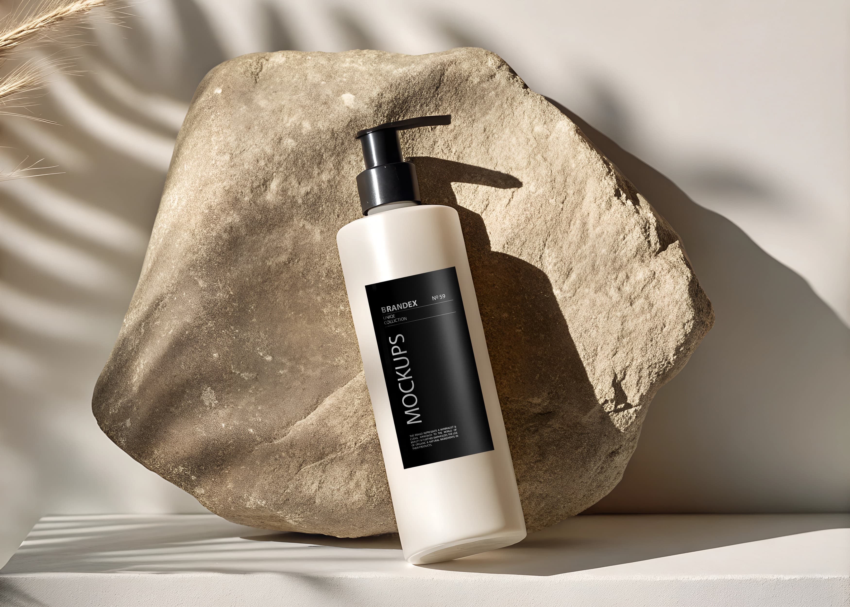 Natural sunlight lotion mockup