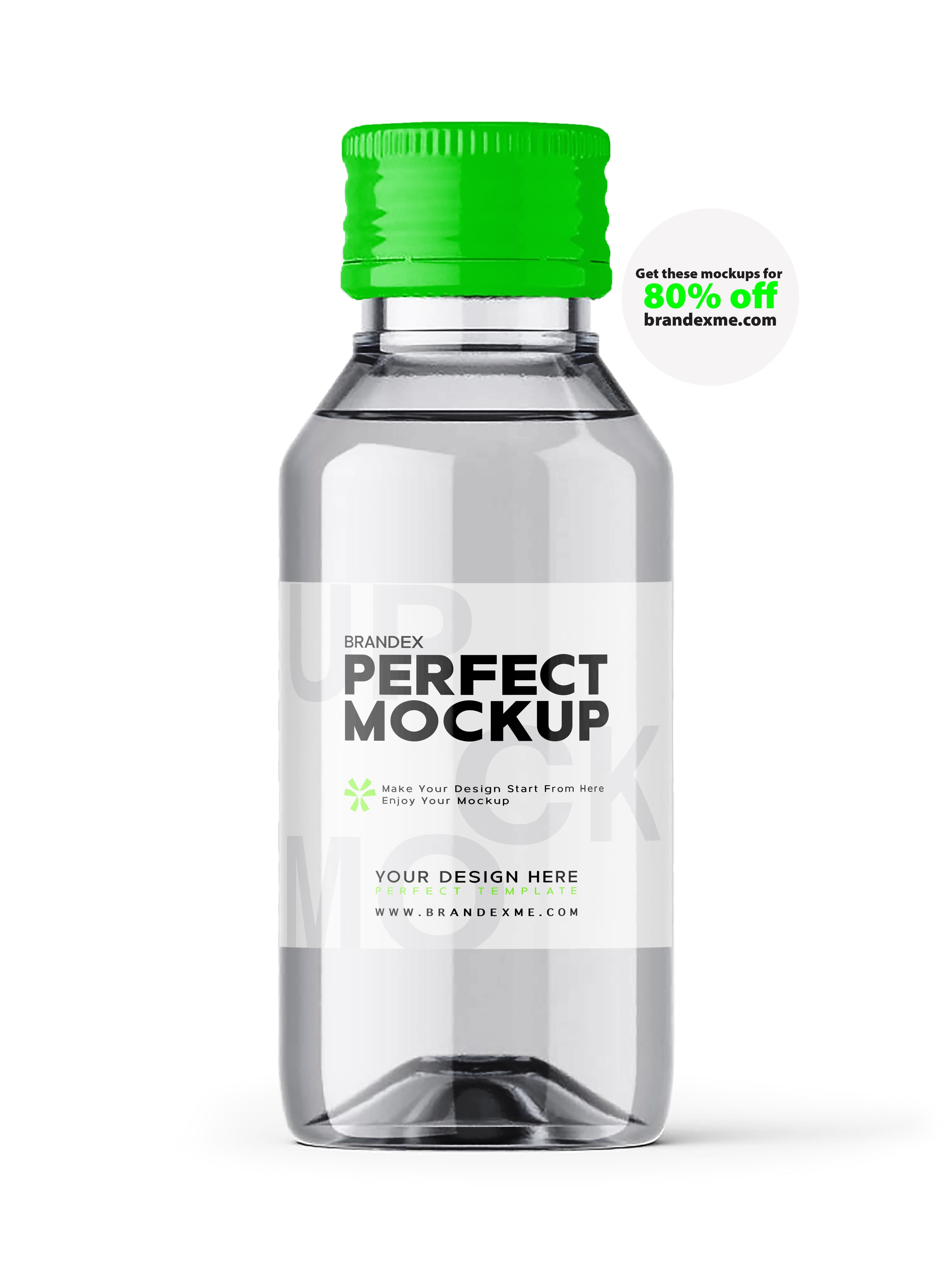 Clear plastic with green cap mockup