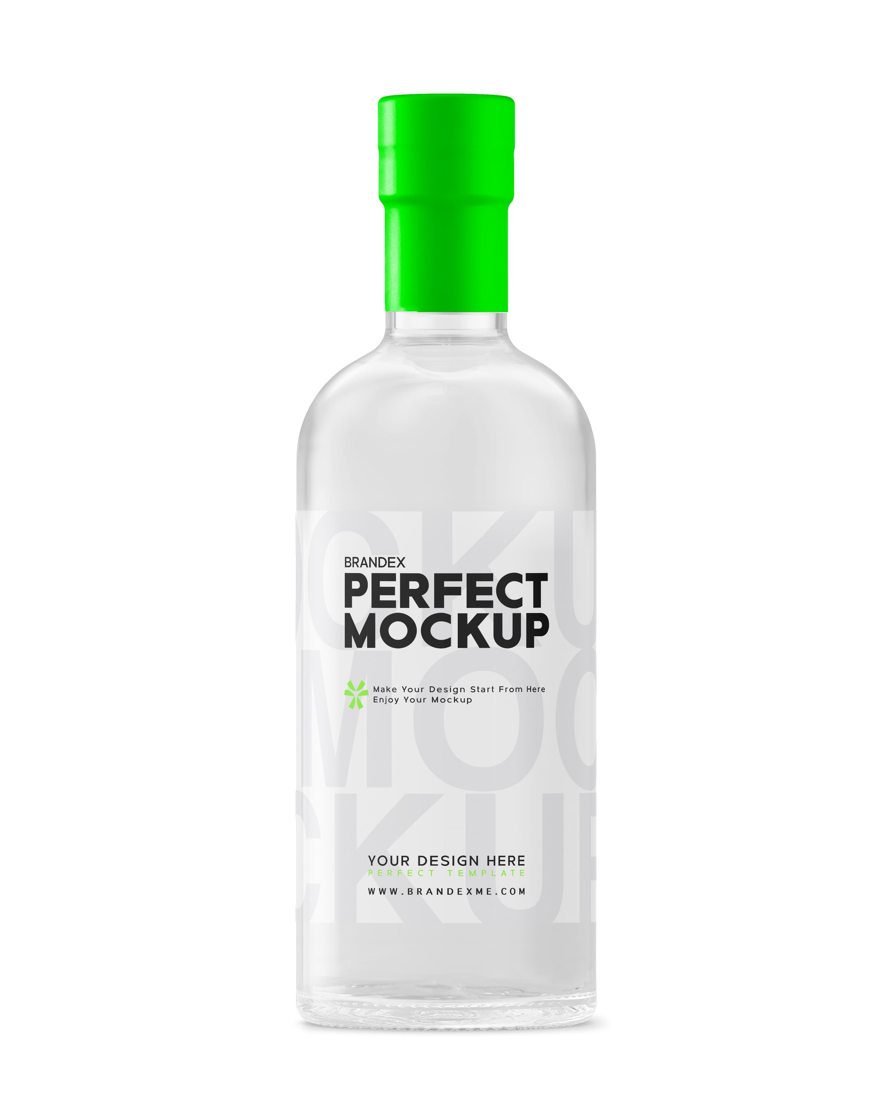 Clear glass with green cap mockup