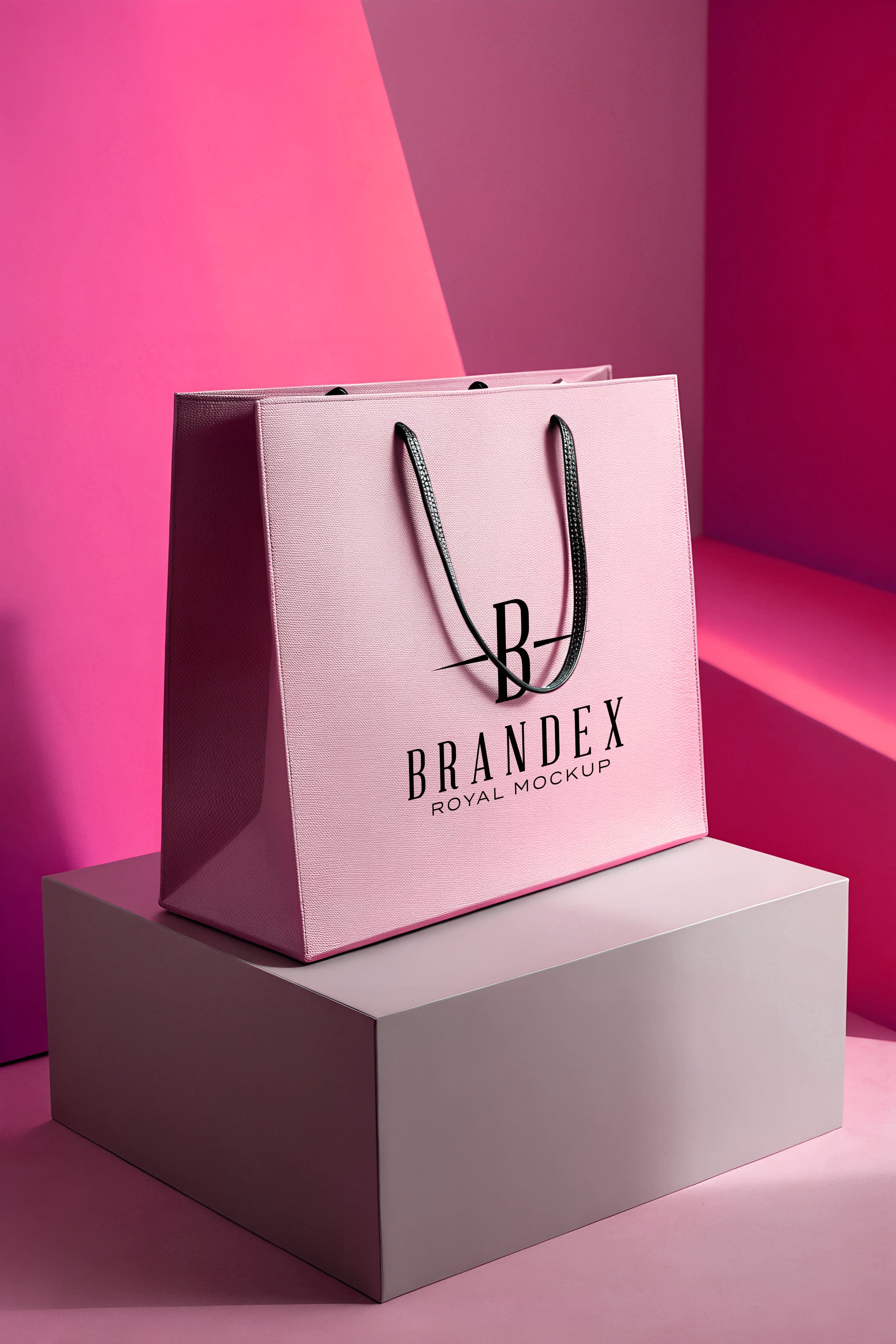 Pink shopping bag mockup