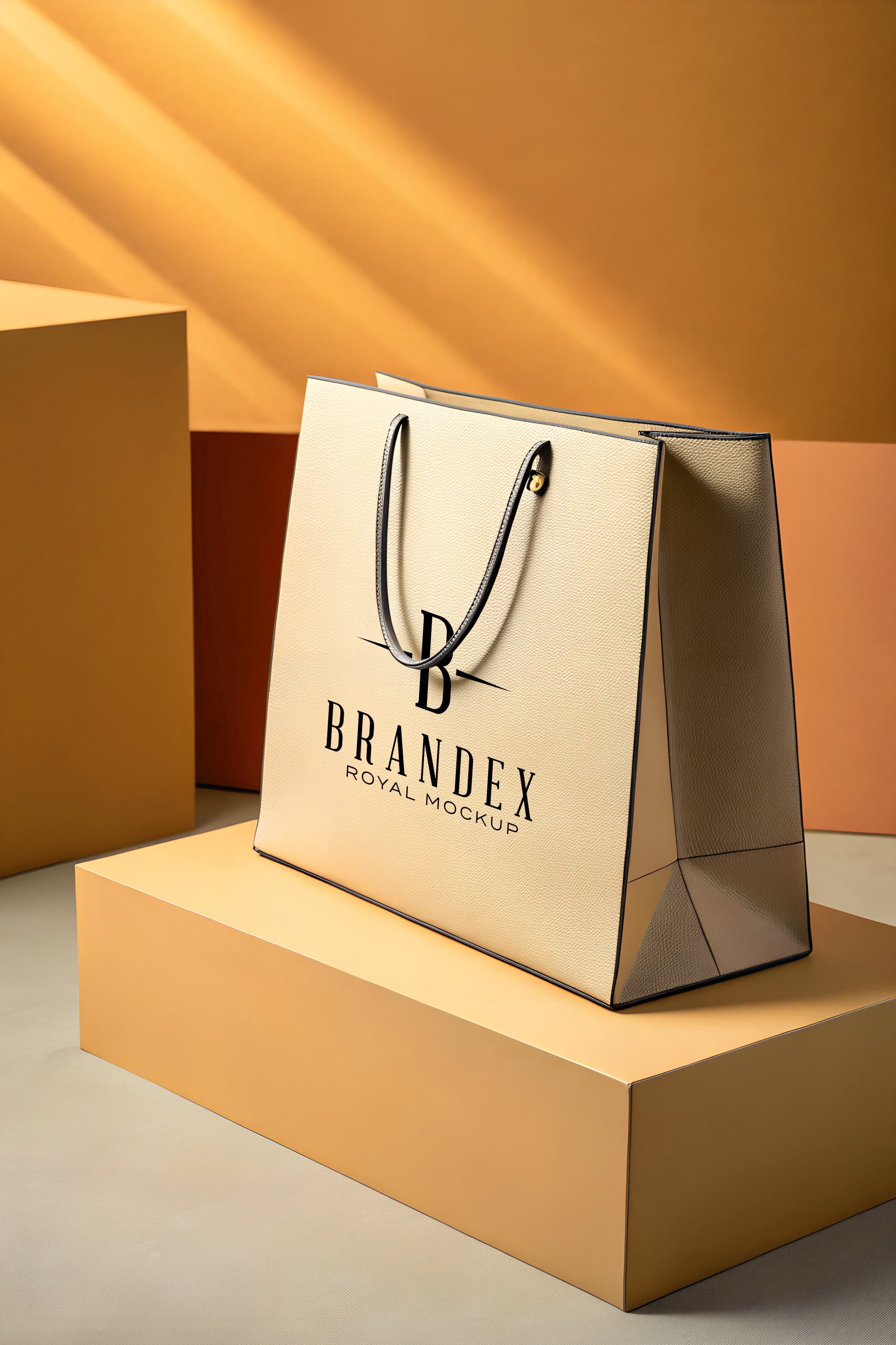 Luxury brand paper bag mockup