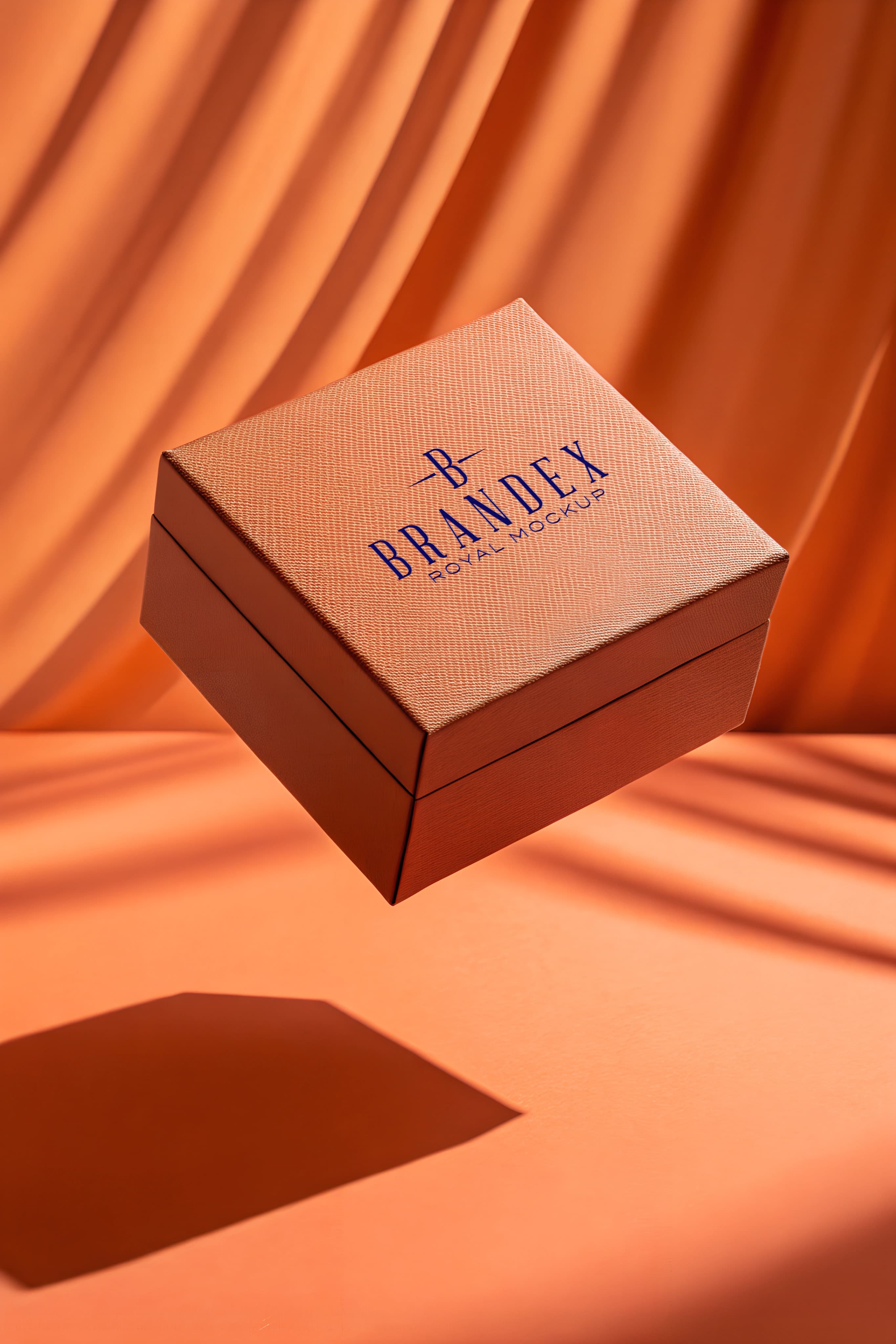 Textured orange gift mockup
