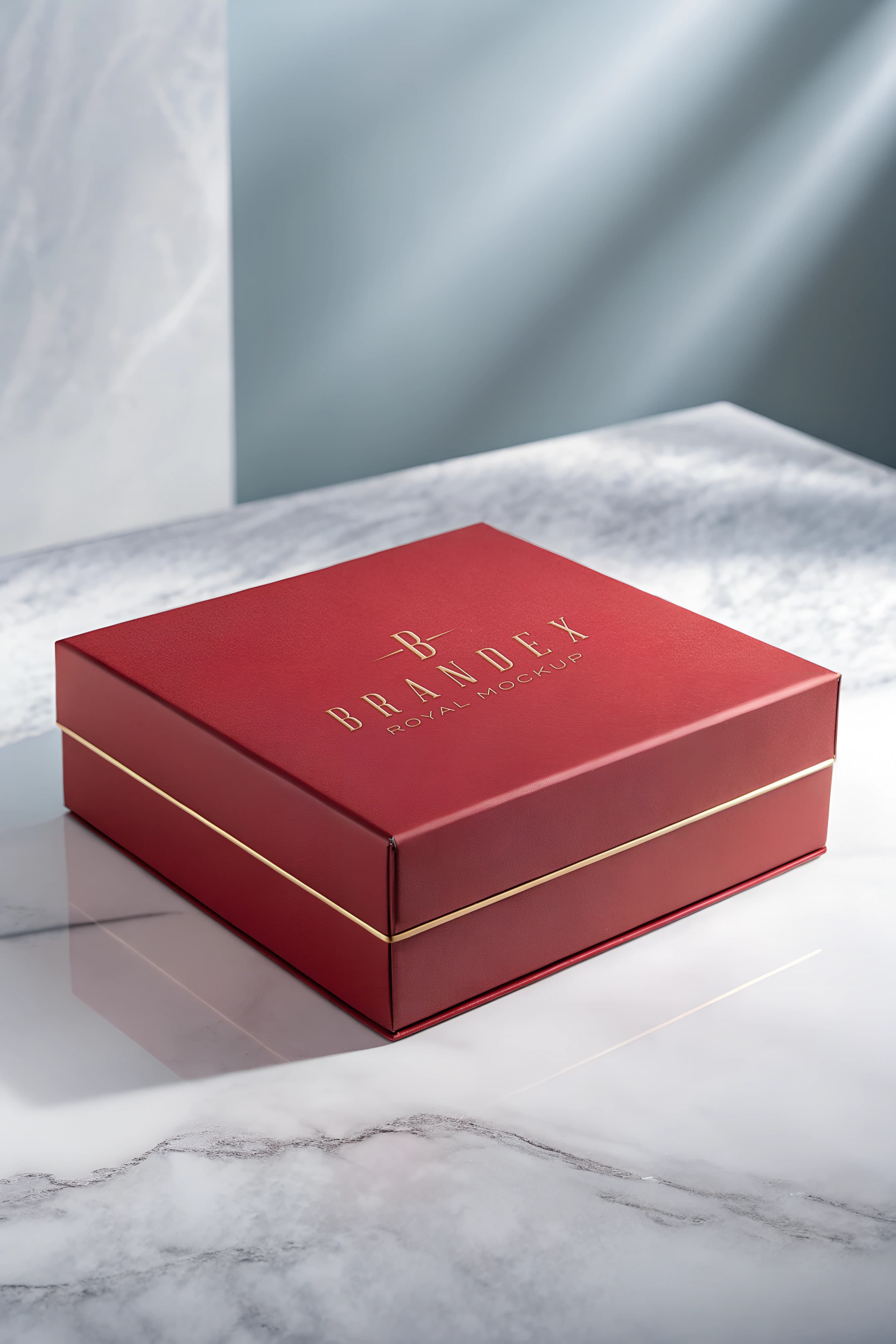 Luxurious red gift mockup