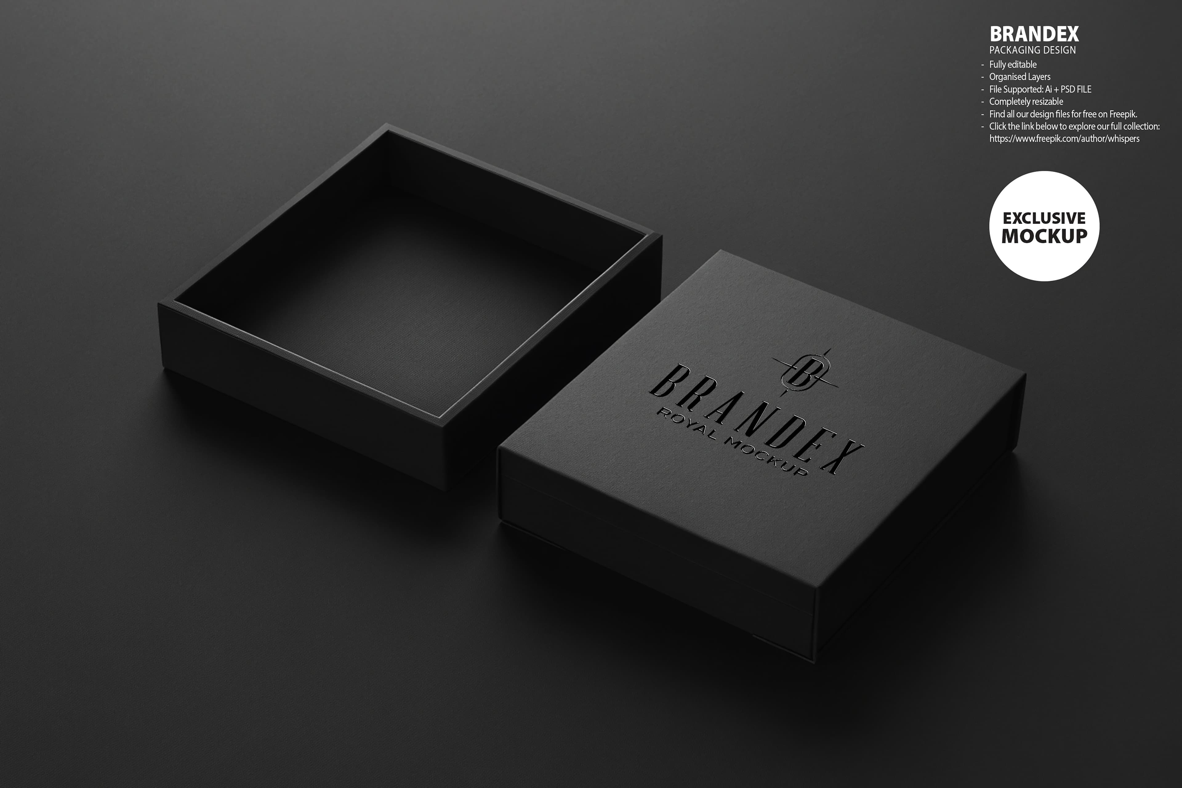 Elegant black gift mockup