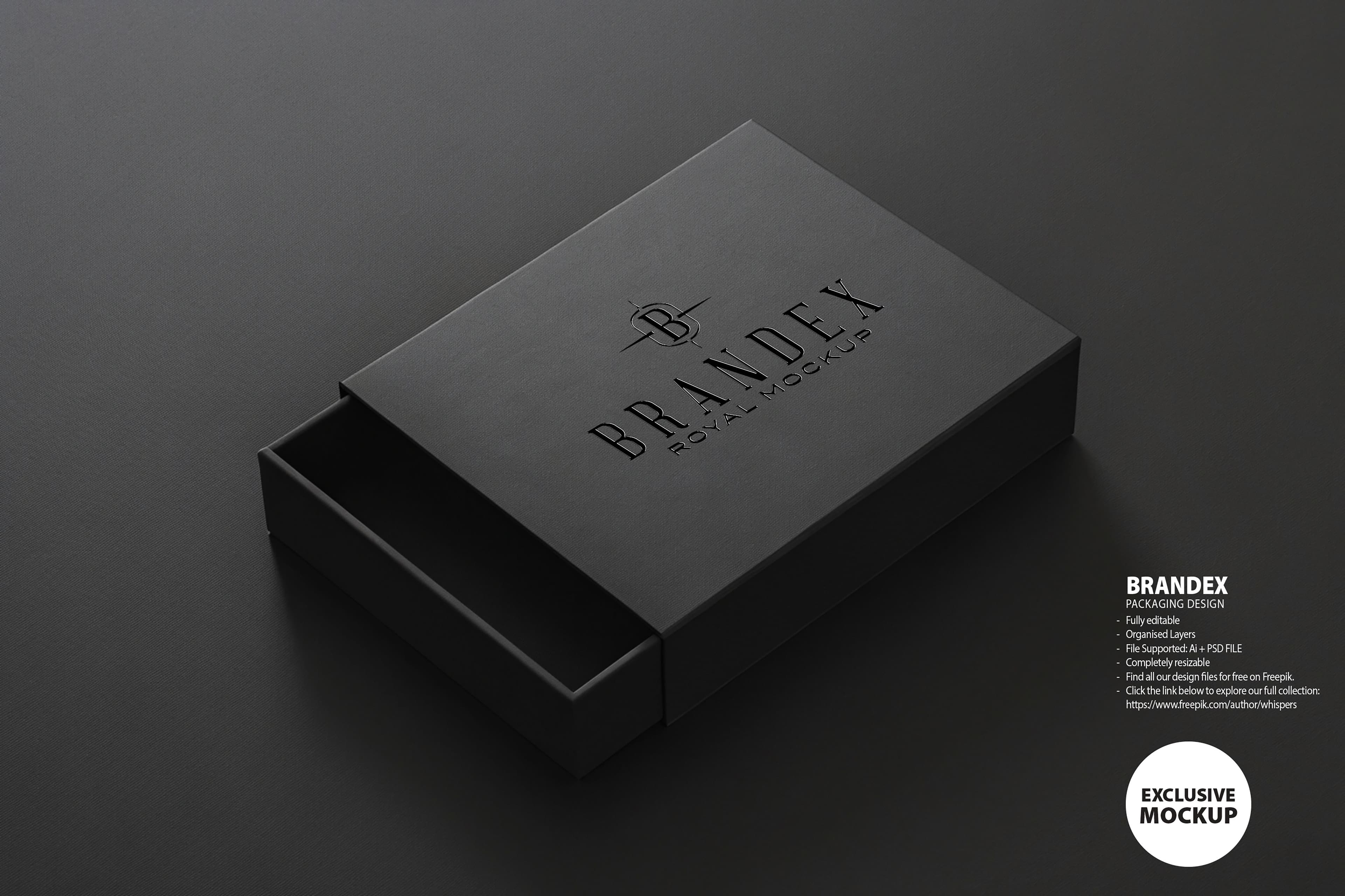 Sleek black sliding mockup