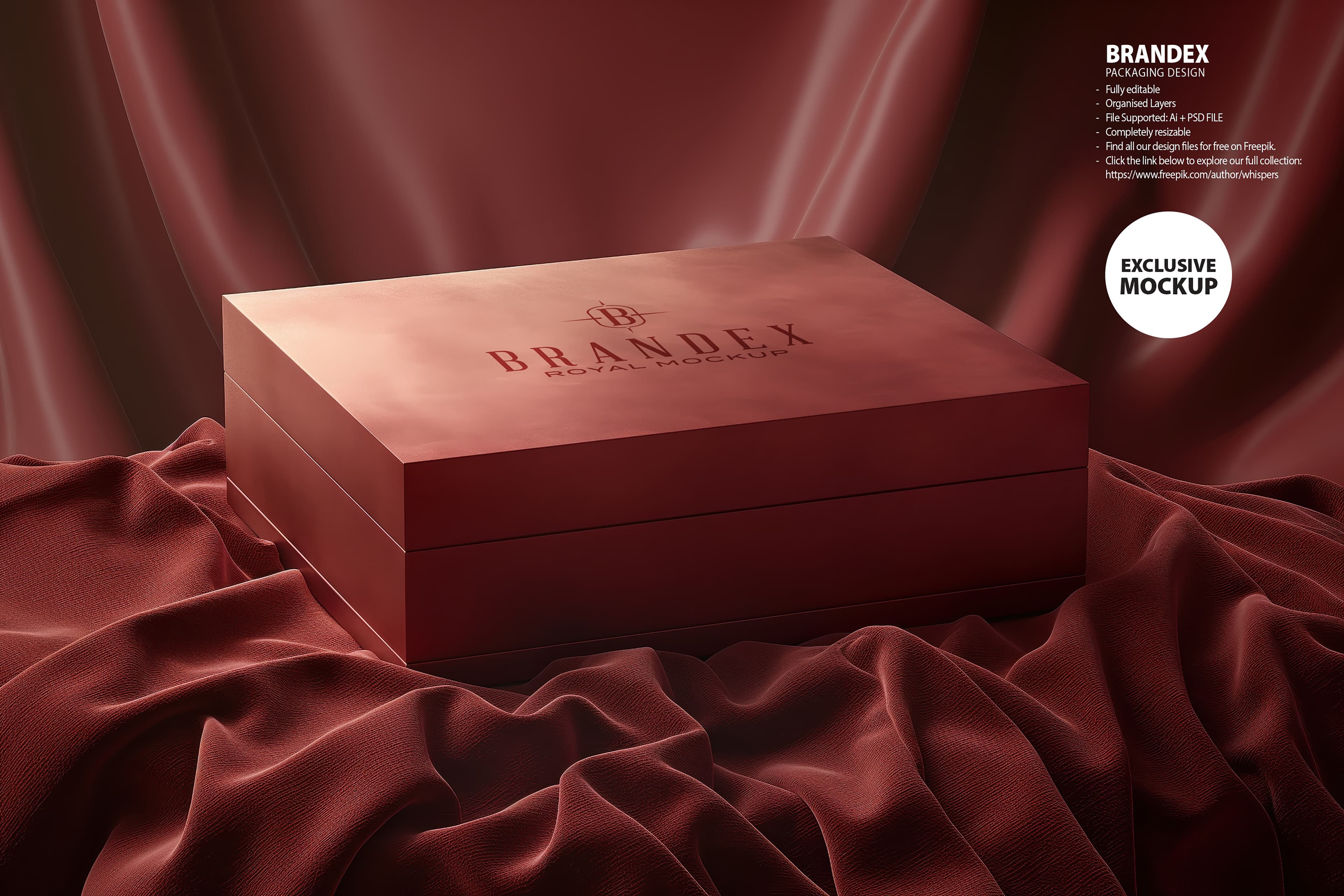 Luxury red gift mockup