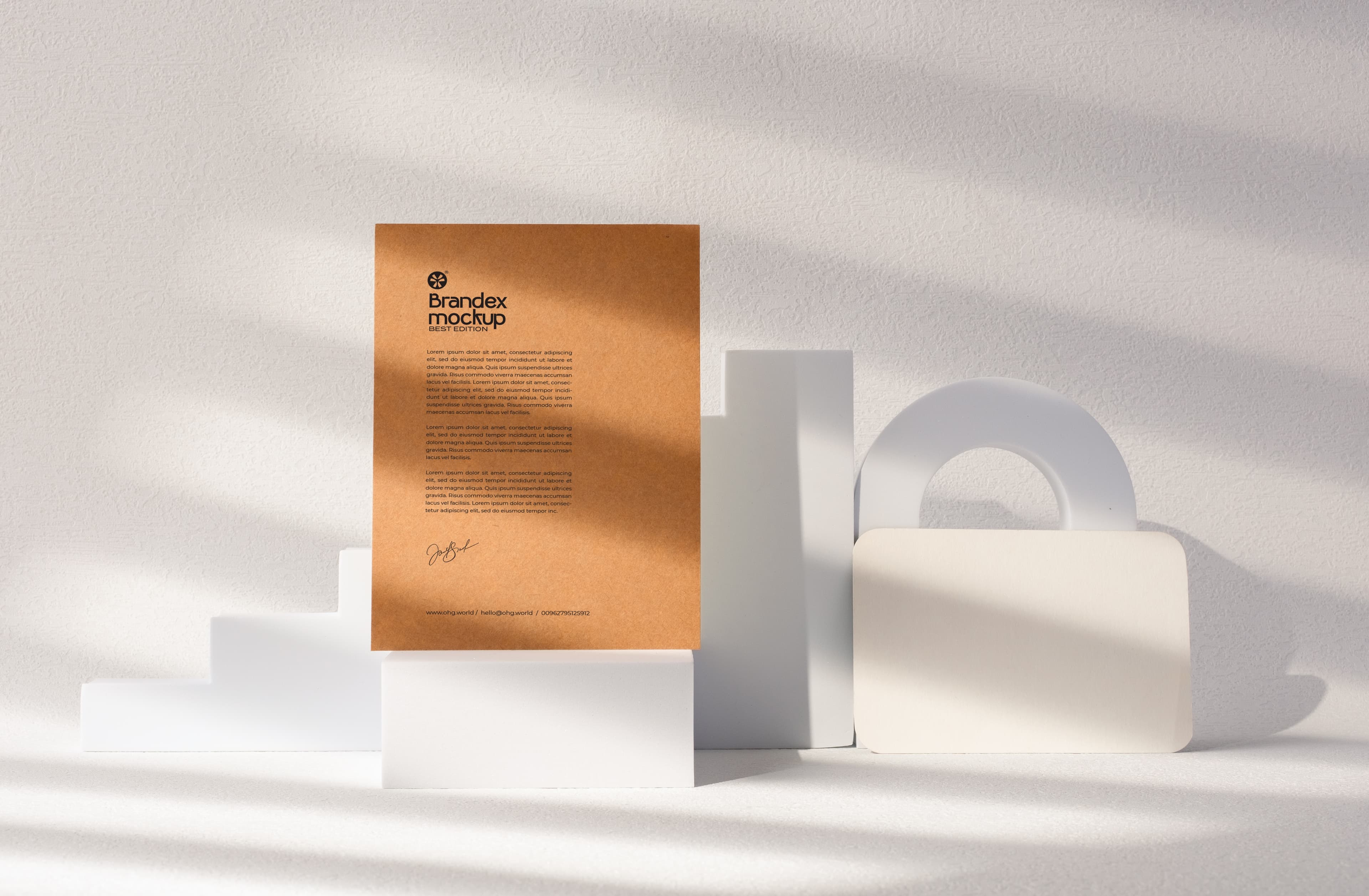 Kraft paper letter mockup