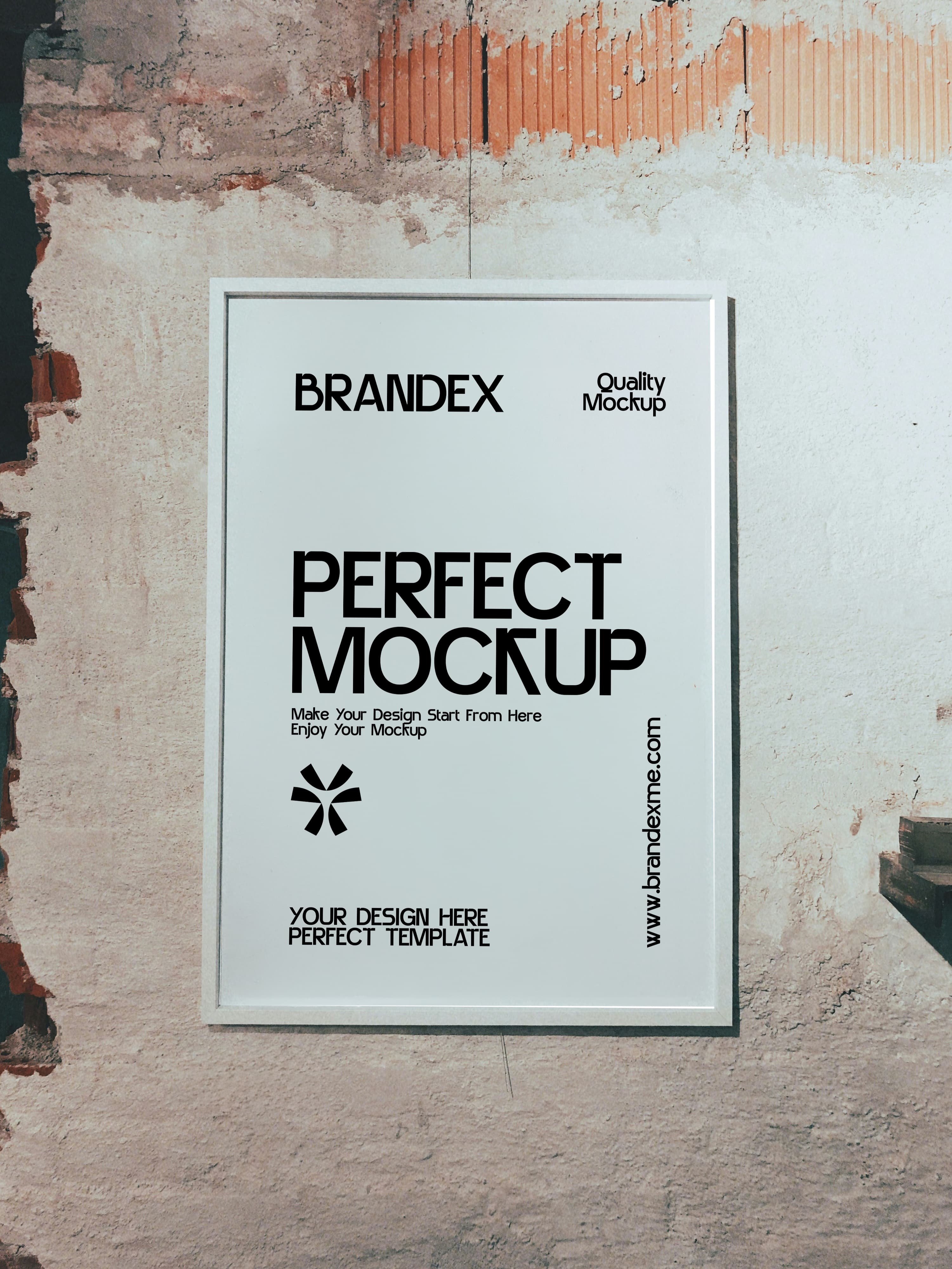 Urban poster frame mockup
