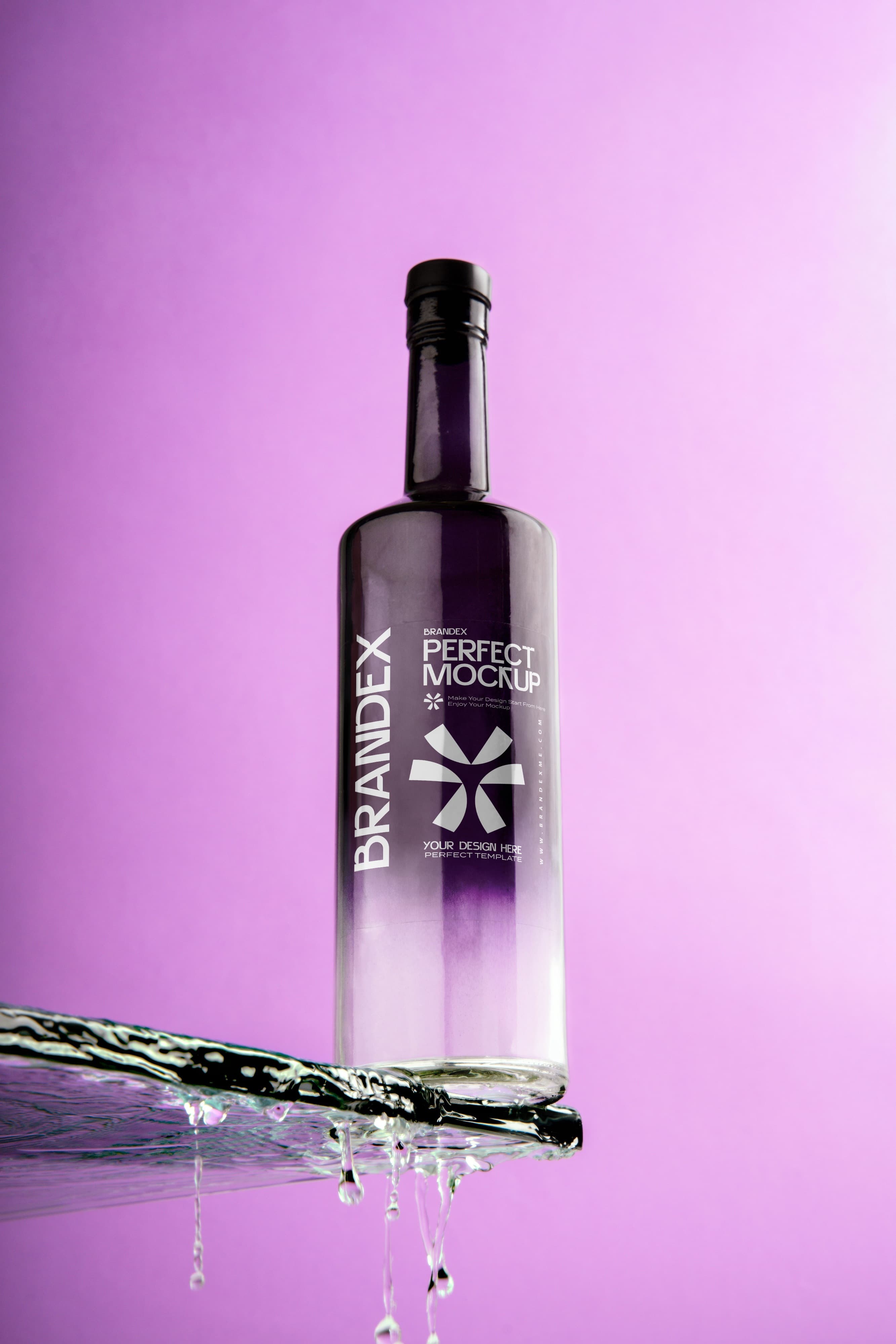 Tall glass beverage mockup