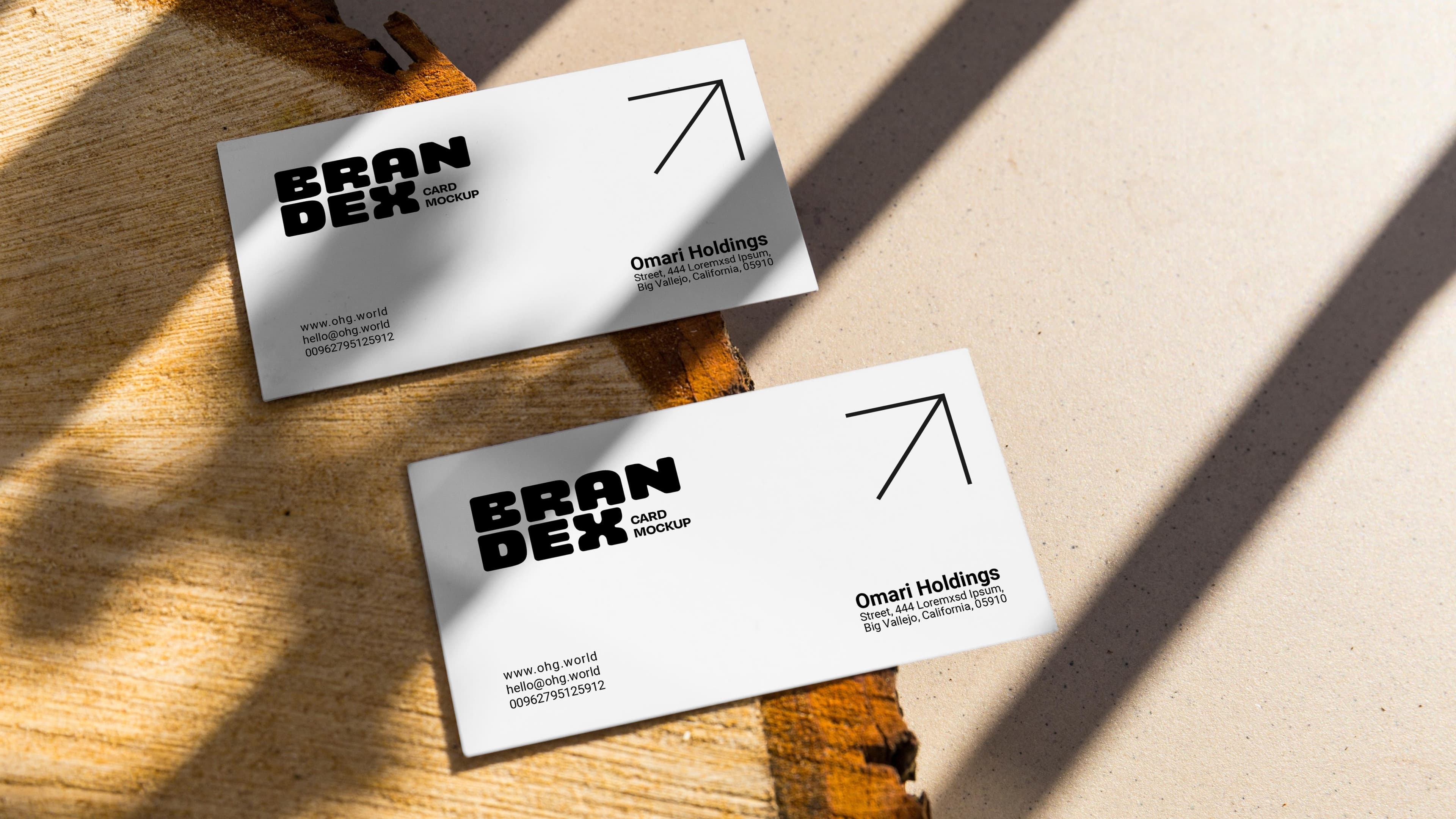 Shadowed business card mockup