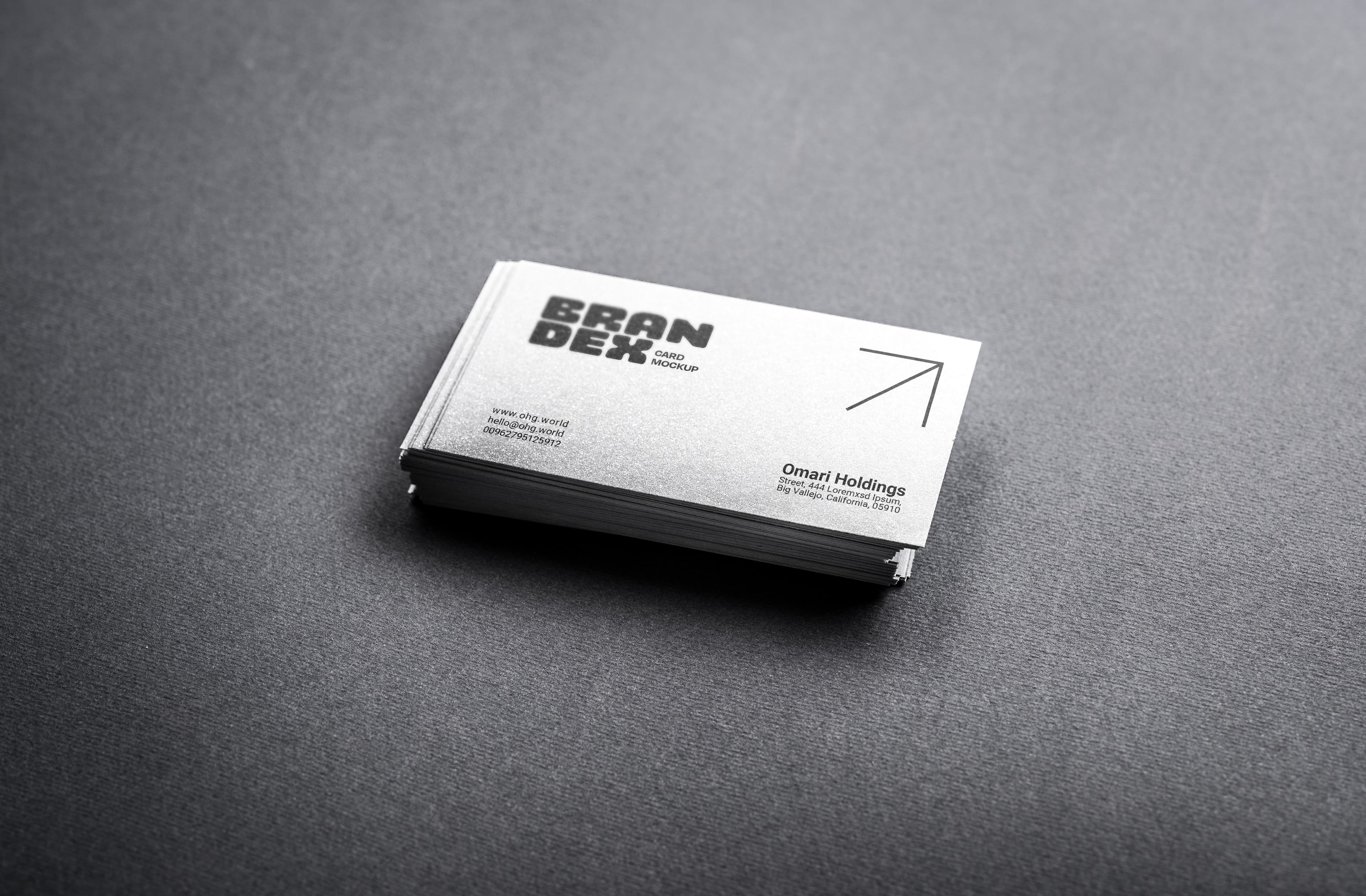 Sleek business card stack mockup