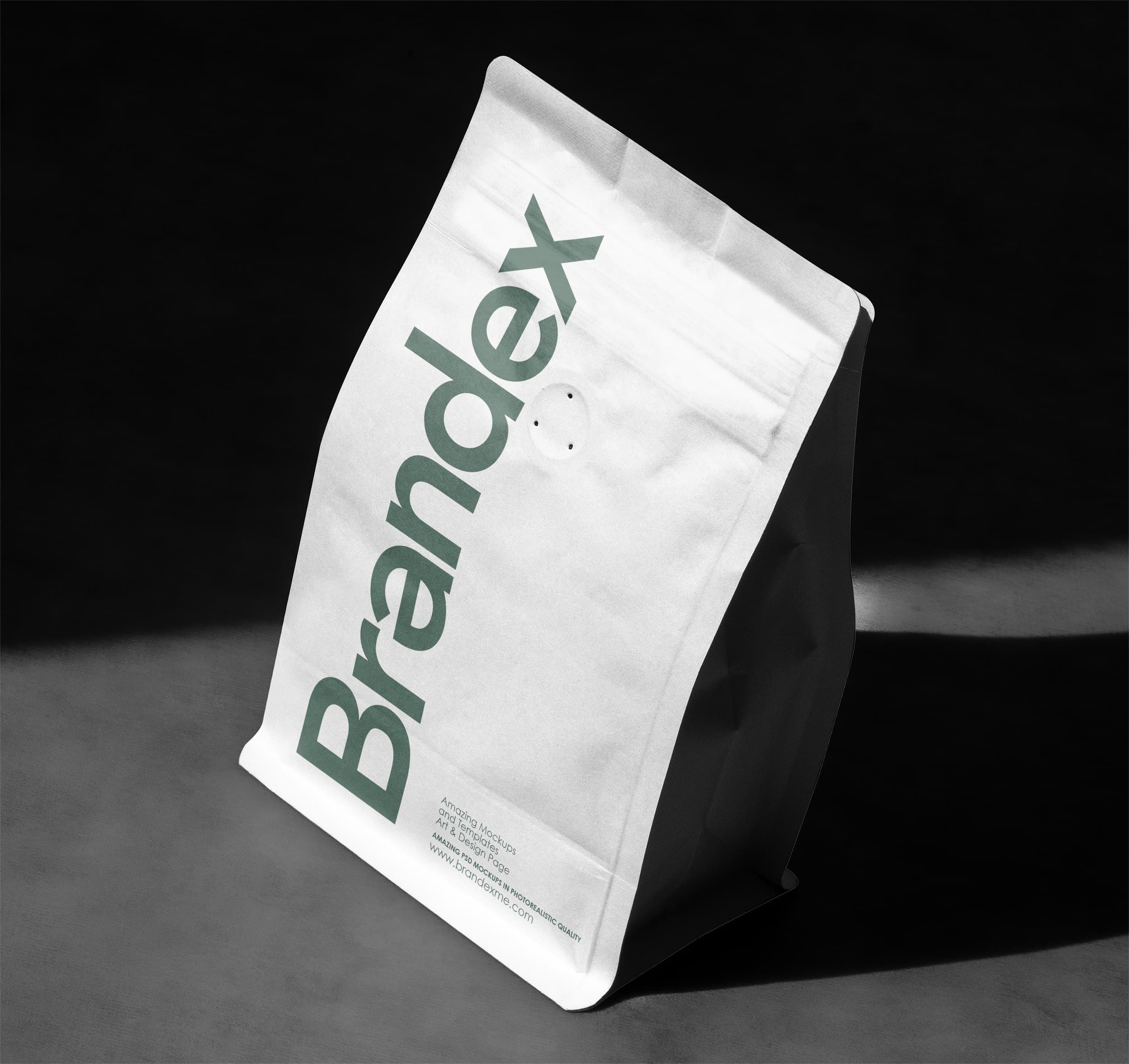 Minimalist white coffee bag mockup