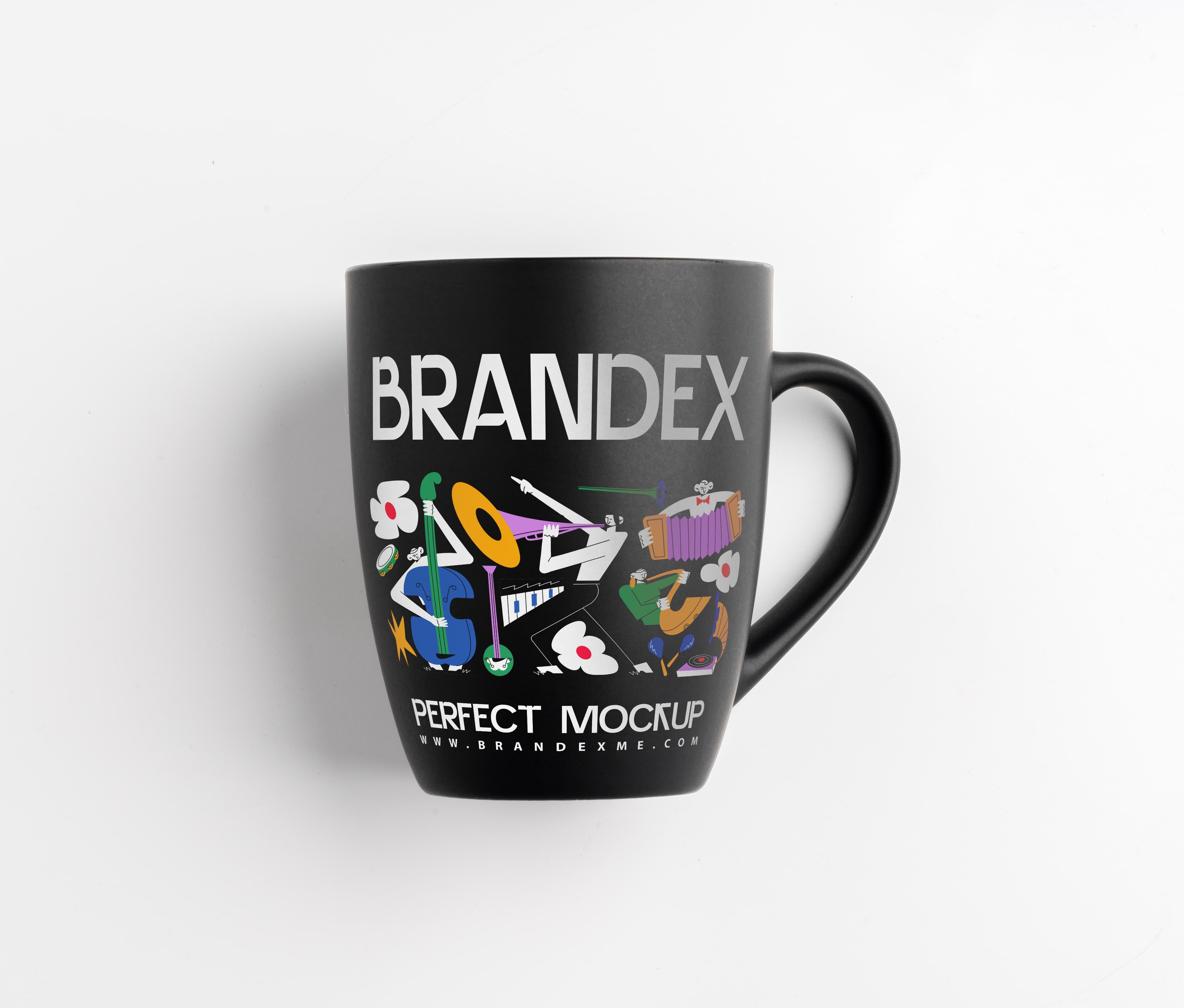 Abstract design black mug mockup