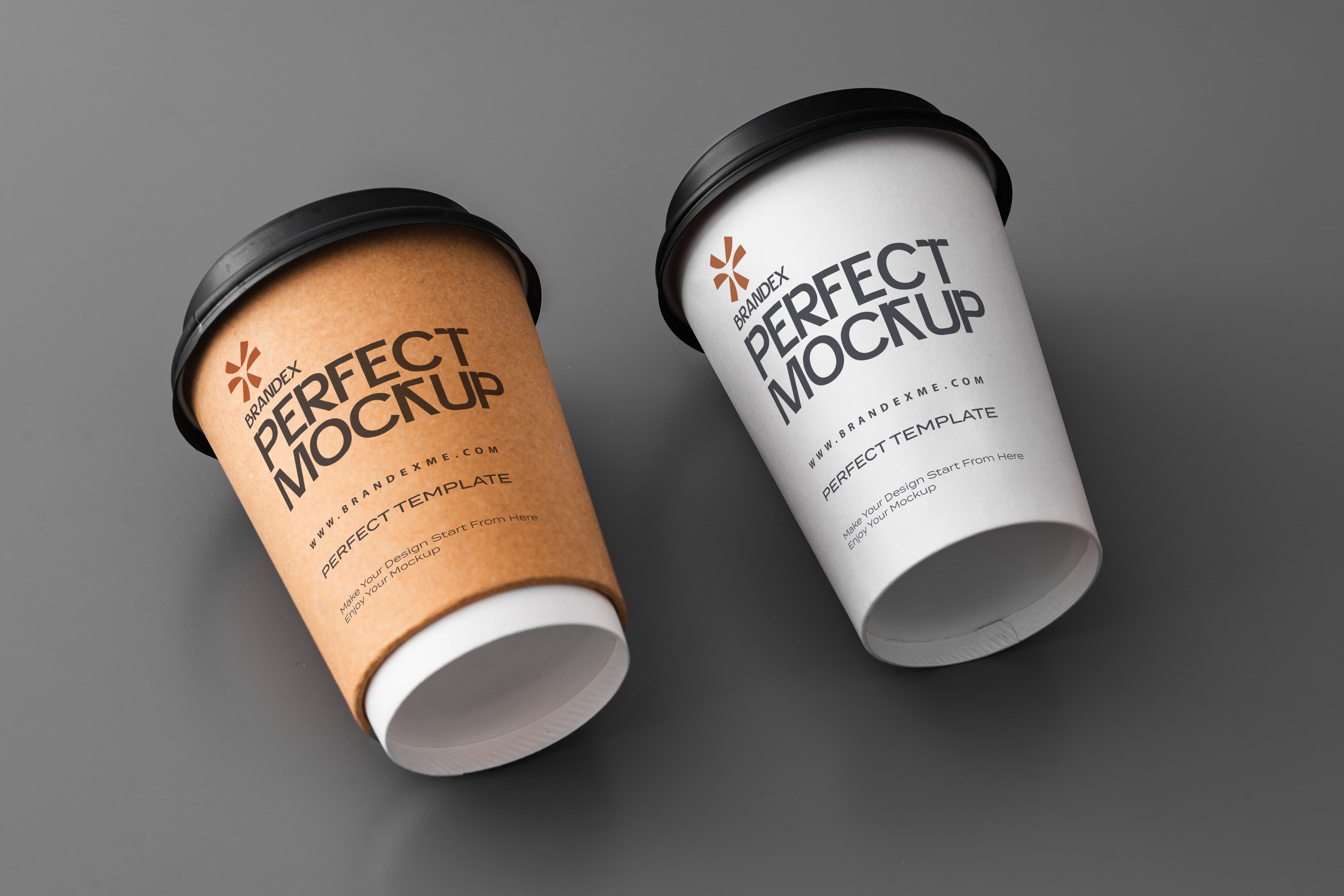 Duo color paper cup mockup