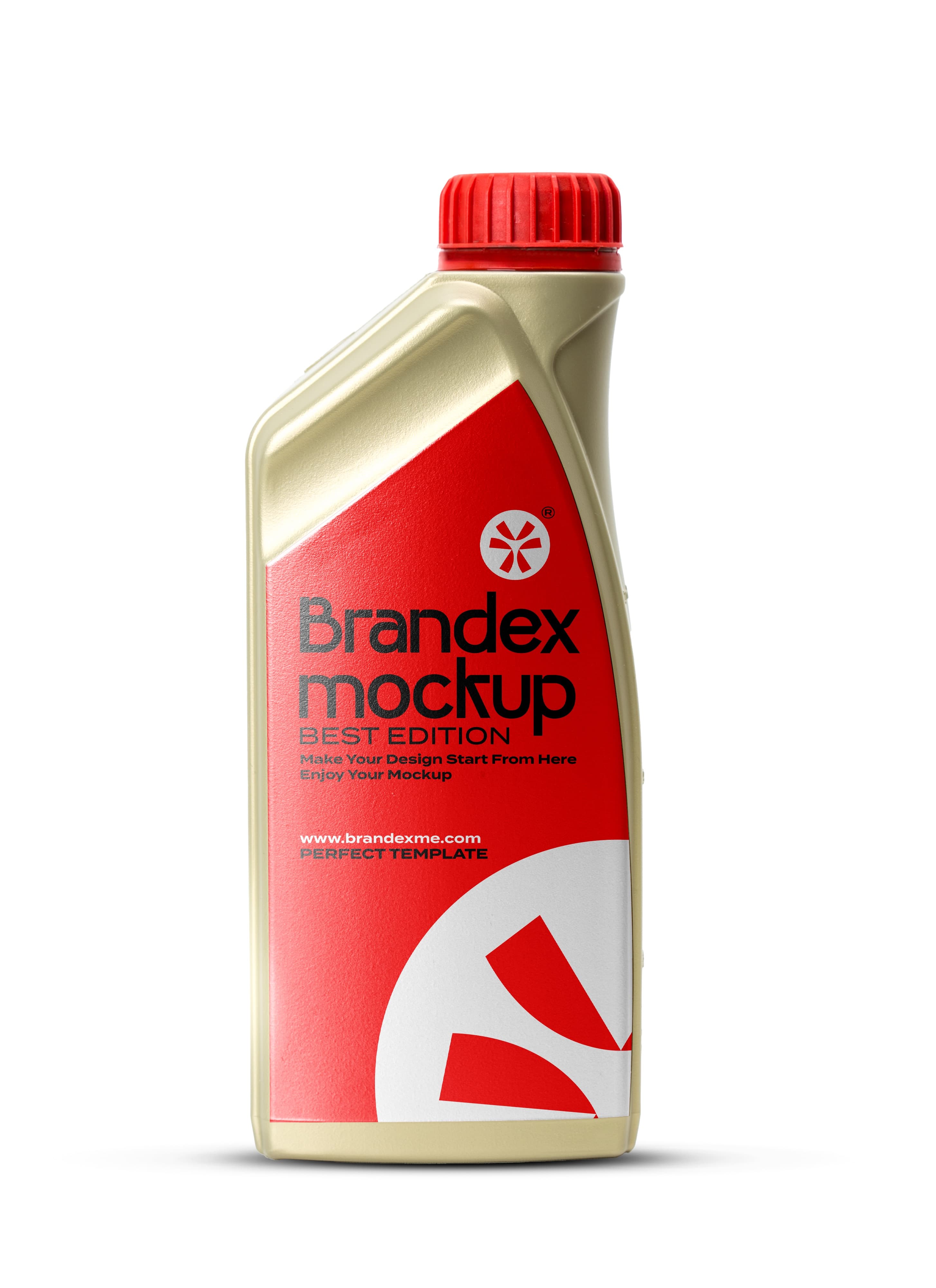 Red and beige plastic mockup