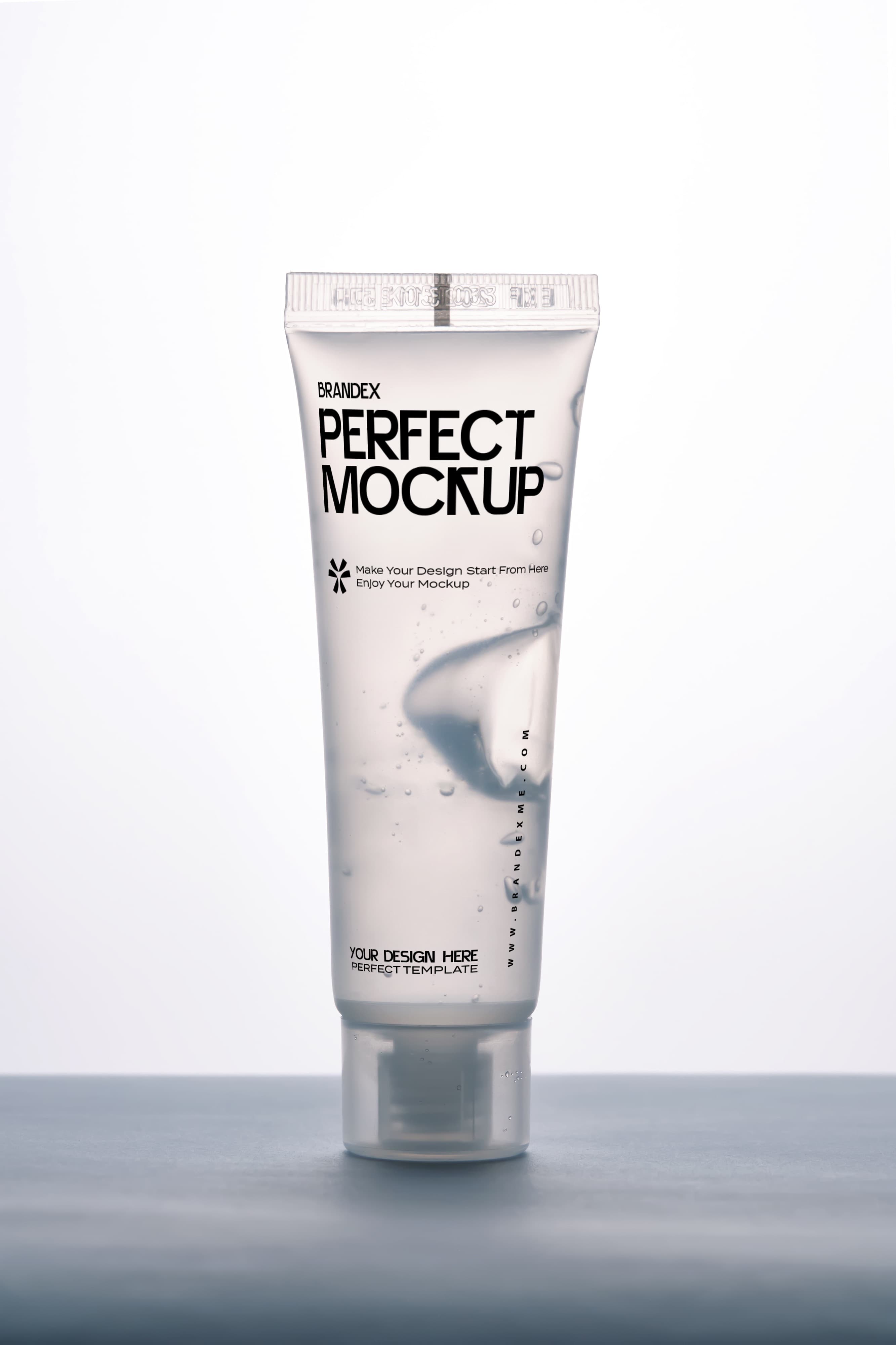 Transparent cosmetic tube mockup