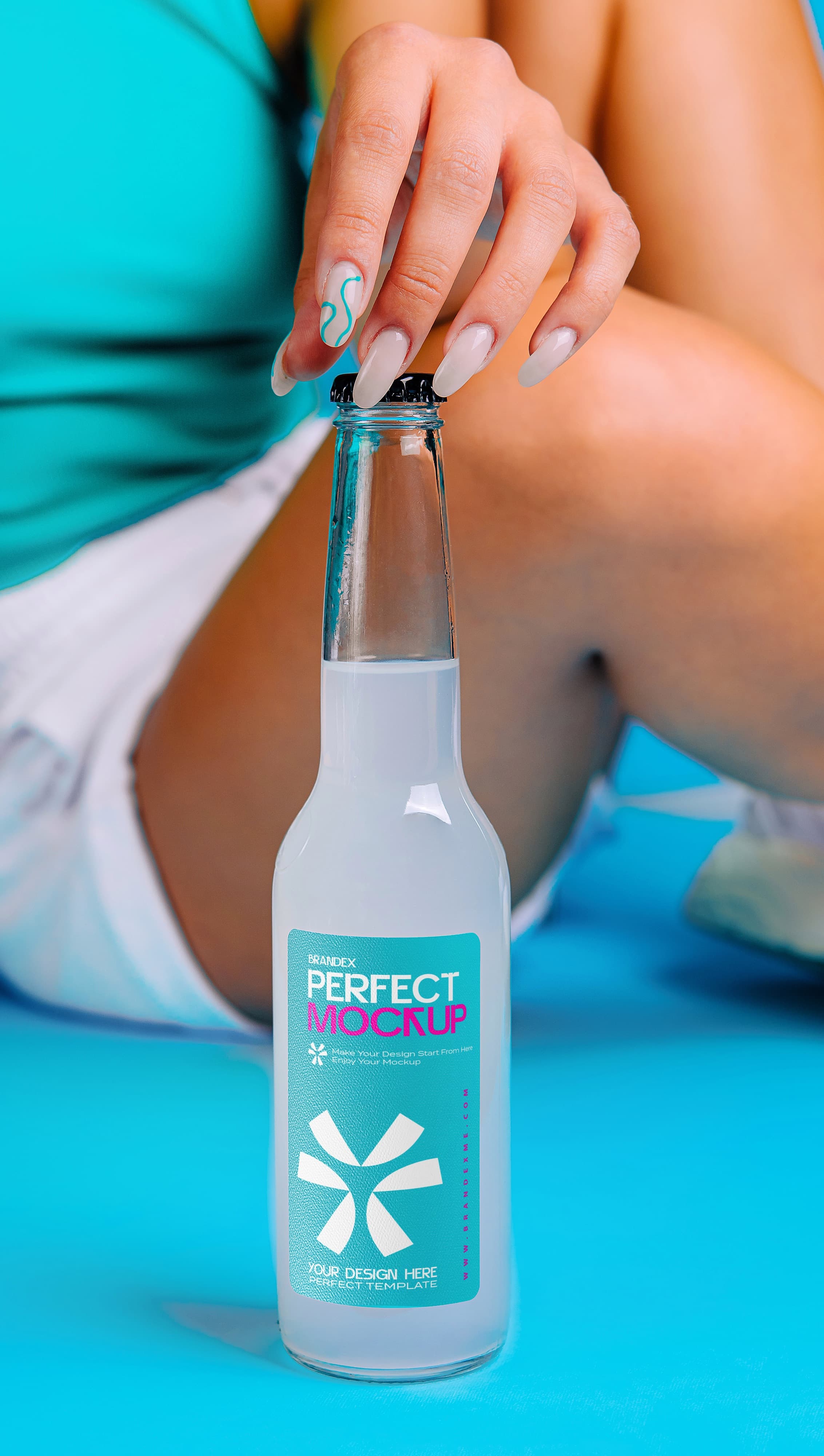 Clear glass soda mockup