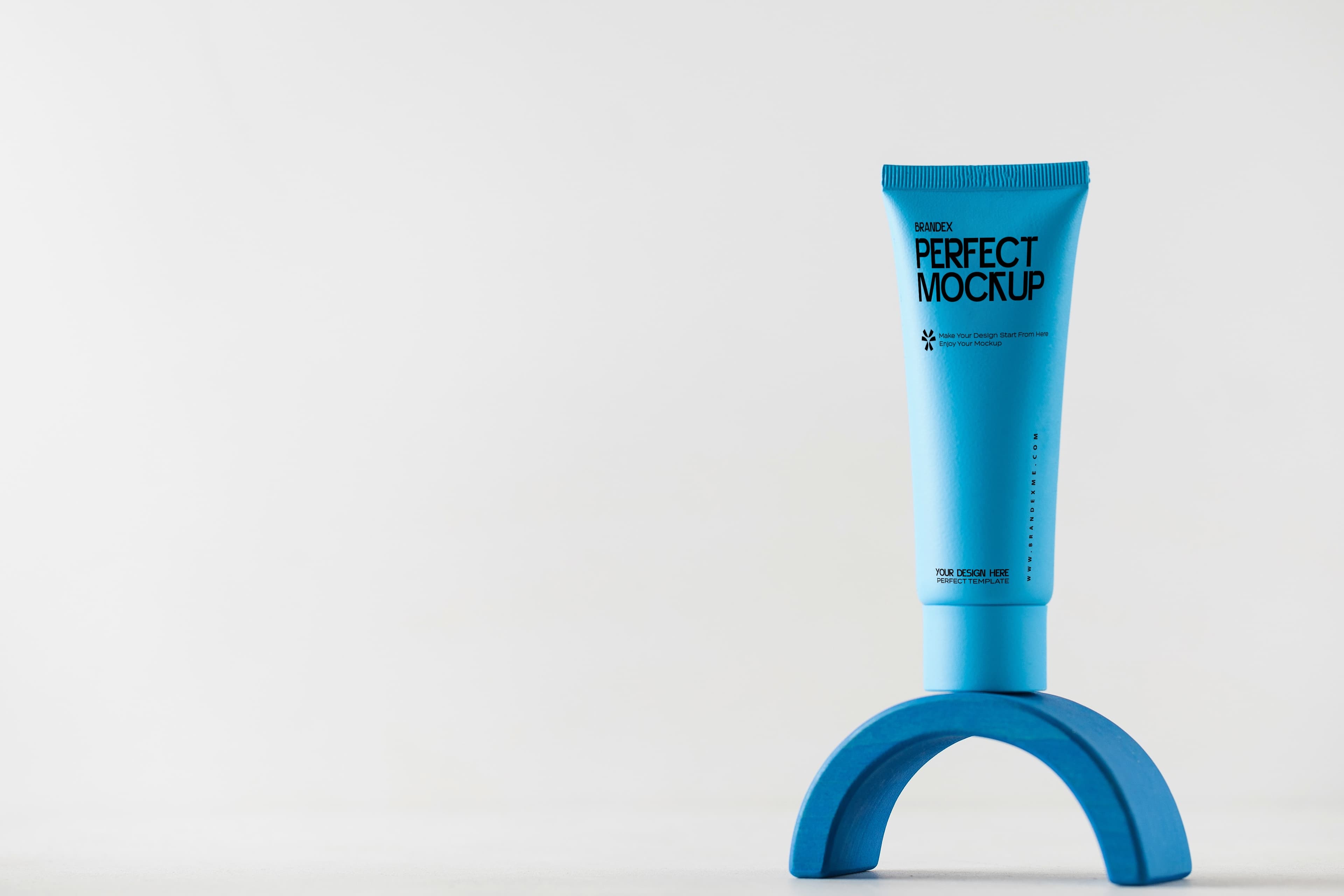 Blue cosmetic tube mockup