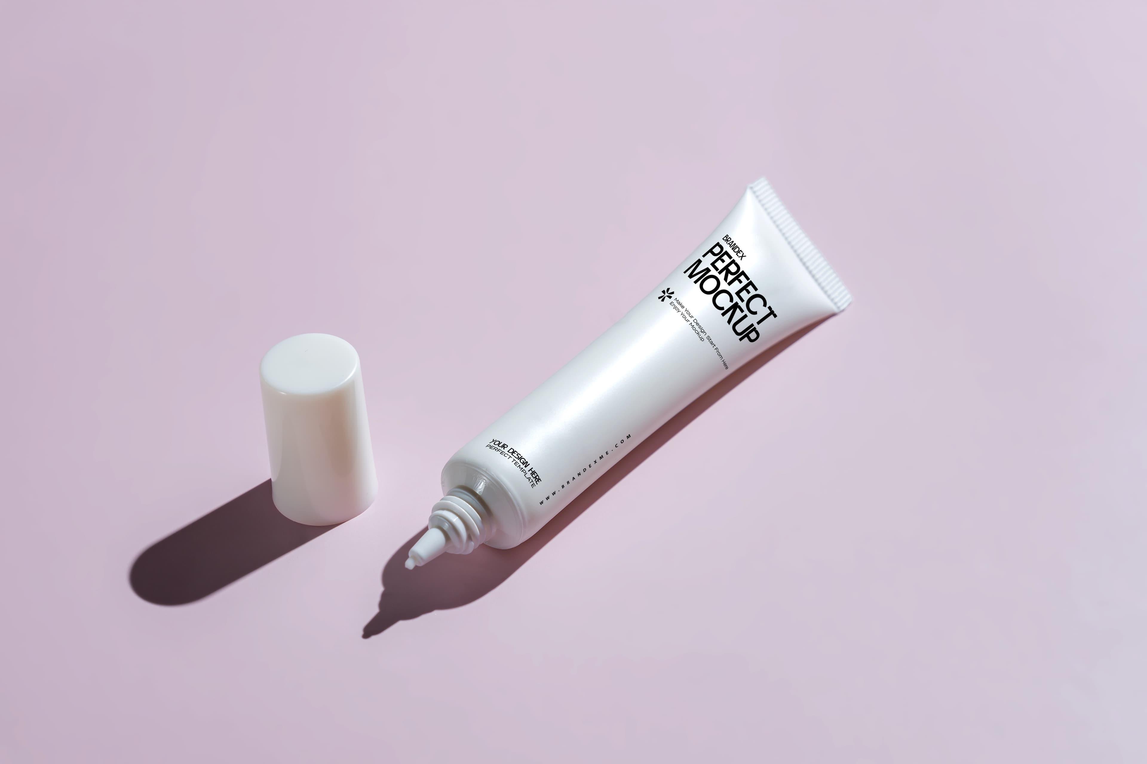 Glossy cosmetic tube mockup