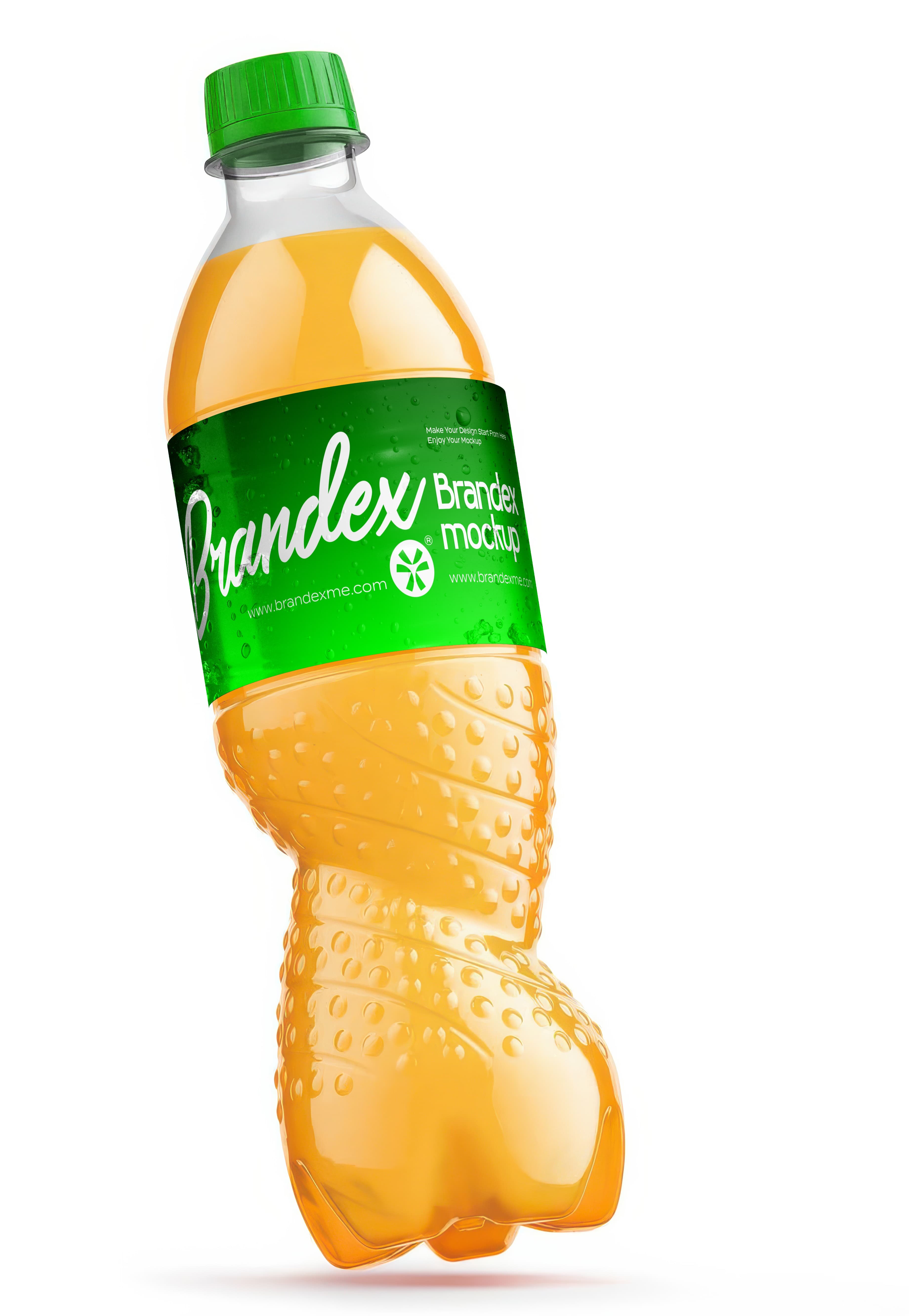 Green label citrus soda mockup