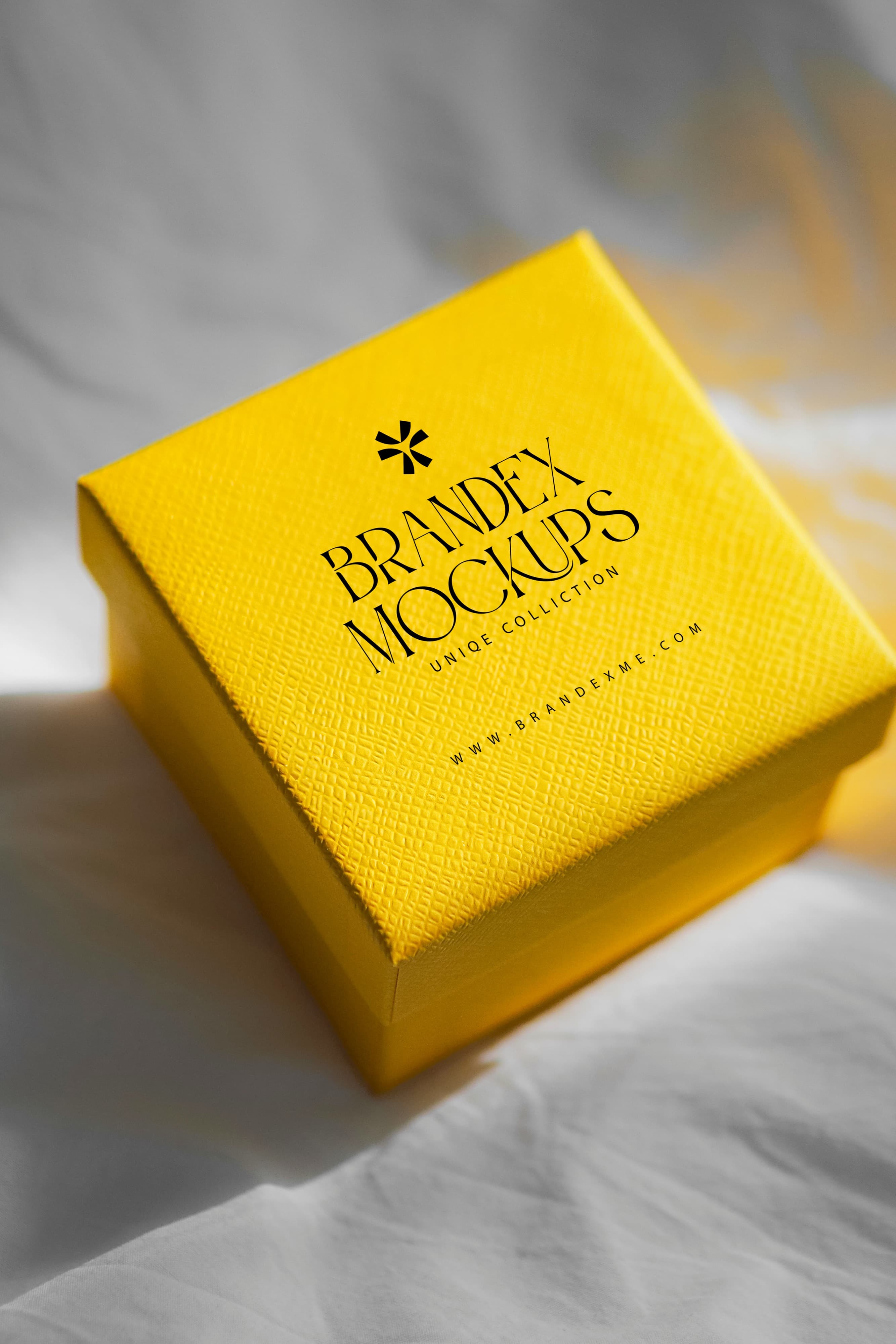 Vibrant yellow jewelry mockup