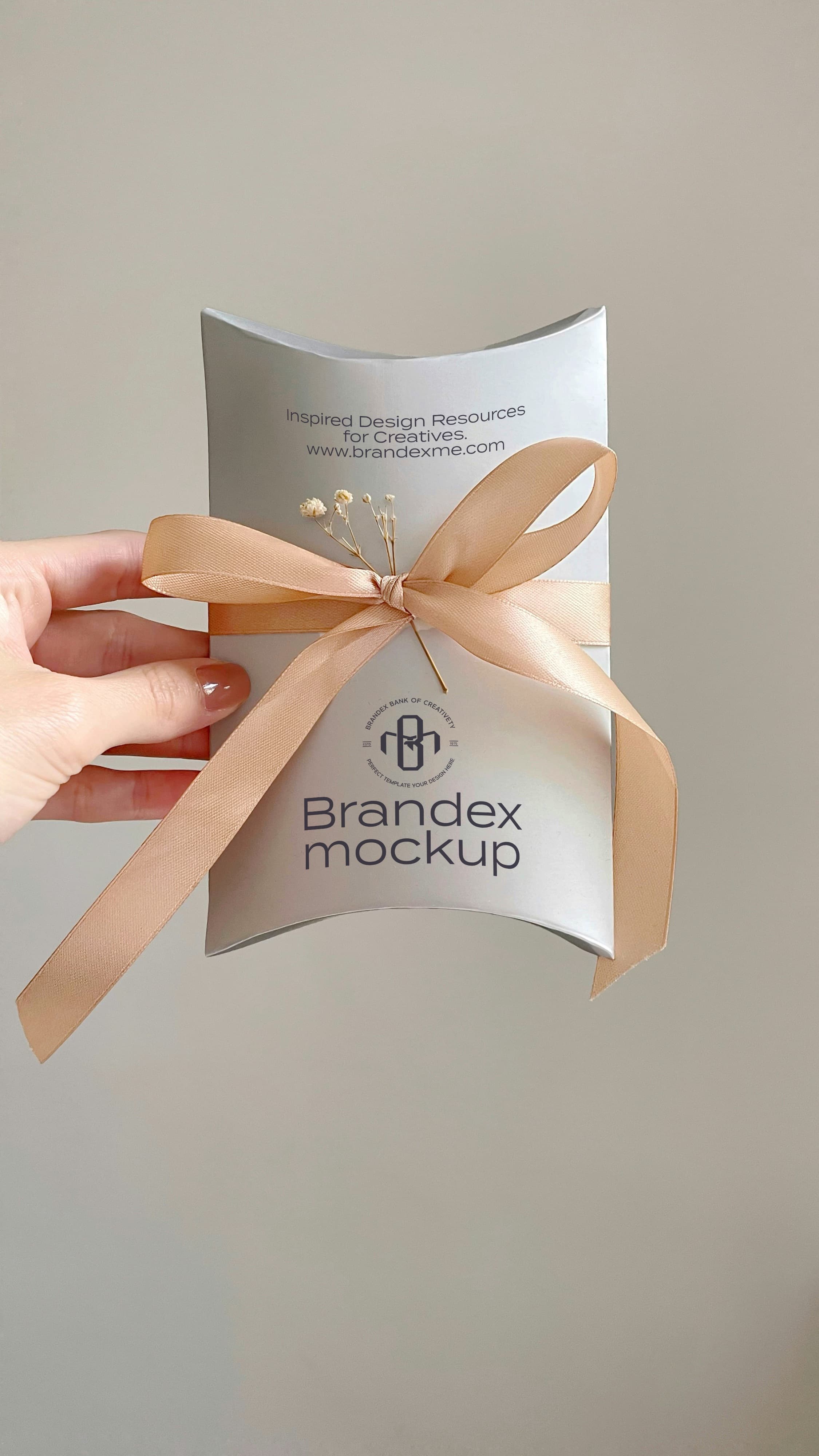 Elegant gift pillow mockup